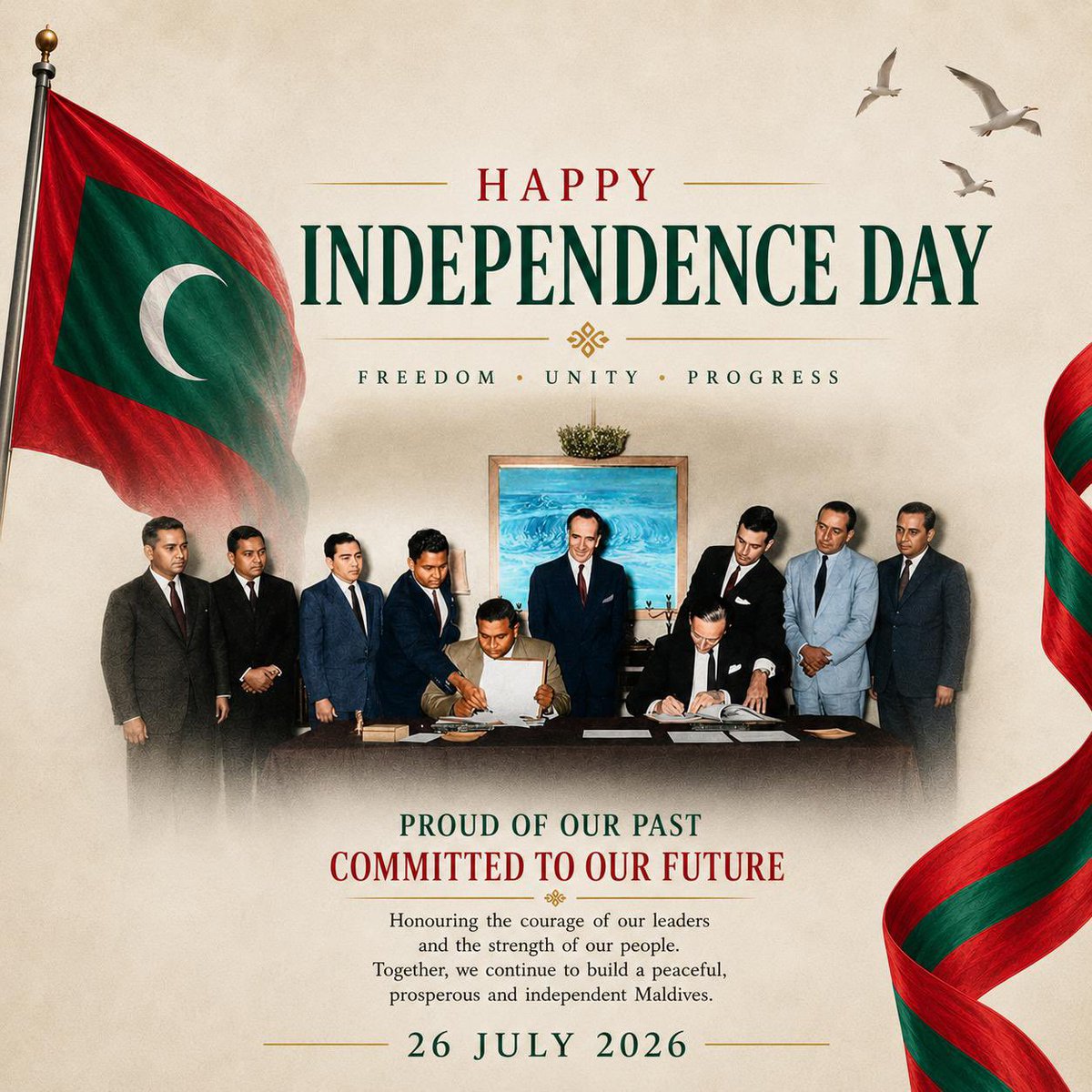 qasimibrahim's tweet photo. ދިވެހީންގެ ފަޚުރުވެރި މިނިވަންދުވަހުގެ އެންމެހާ  ހެޔޮ އެދުމާއި، ތަހްނިޔާ ރާއްޖޭގެ ރައީސުލް ޖުމްހޫރިއްޔާގެ ދެ ކަނބަލުންނަށާއި، މުޅިދިވެހިއުންމަތަށް އަރިސްކުރަމެވެ. 
ޝައްކެތް ވަސްވާހެއް ނެތެވެ! މިނިވަންދުވަހަކީ ޤައުމެއްގެ ނިޞްބަތުން އެޤައުމަކަށް އަންނާނެ އެންމެ އުފާވެރި ދުވަހެވެ. އެއީ ޤައުމު އަޅުވެތިކަމުގައި ވަނިކޮށް، ޤައުމުދެކެލޯބިވާ މަތިވެރި ޤަދަރުވެރި ބަޠަލުންތަކެއް ޤައުމަށްޓަކައި ވެވަޑައިގެންނެވި މަތިވެރި ޤުރުބާނީގެ ޒިކުރާ އާ ކުރެވޭ ދުވަހެވެ. 
ދިވެހި ޤައުމަށް މިނިވަންކަން ހޯއްދަވައިދެއްވި ޒަޢީމް ސުމުއްވުލް އަމީރު އިބްރާހީމް ނާޞިރު ރަންނަބަޑޭރި ކިލެގެފާނާއި، އެކިލެގޭފާނުގެ އަރިހުގައި އެ މަސައްކަތްޕުޅު ކުރެއްވި އެންމެހާ ބަޠަލުންނަށް الله ތަޢާލާ ހެޔޮދަރުމަދެއްވާ ސުވަރުގޭގެ މަތިވެރި ނިޢުމަތް މިންވަރު ކުރައްވާށިއެވެ.  މާތް ﷲ މި ލޮބުވެތި ވަޠަނުގެ މިނިވަންކަން ދަމަހައްޓަވާށި! އާމީން!