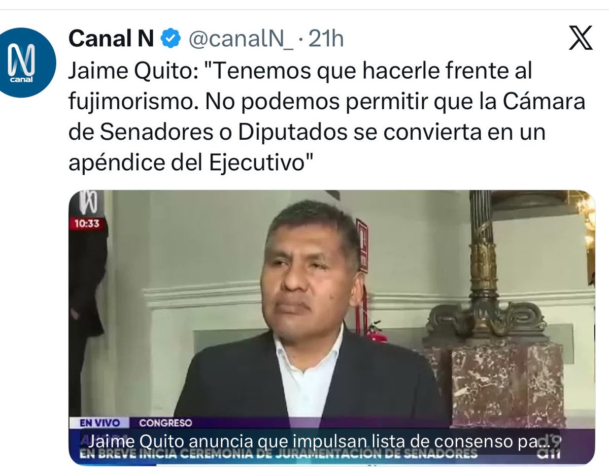 OttoGuibovich's tweet photo. Este individuo, un extremista a ultranza muestra ahora su empoderamiento al ser reelegido en el Congreso como senador. De la misma camada de Bermejo, Pariona y otras fichas, usan la democracia. Nada bueno para el Perú saldrá de un negativista extremo. https://t.co/W5GPrawPAb