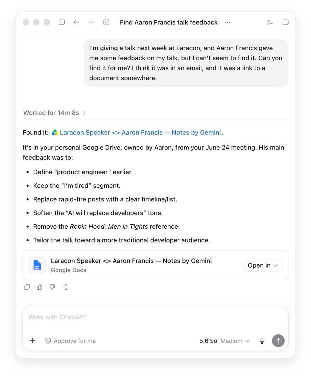 kentcdodds's tweet photo. @__alexlazar__ @kodykoala @aarondfrancis @laravel Cursor, but I could do this exact same thing in ChatGPT, Claude, Gemini, and Grok! https://t.co/e07rmphXc4