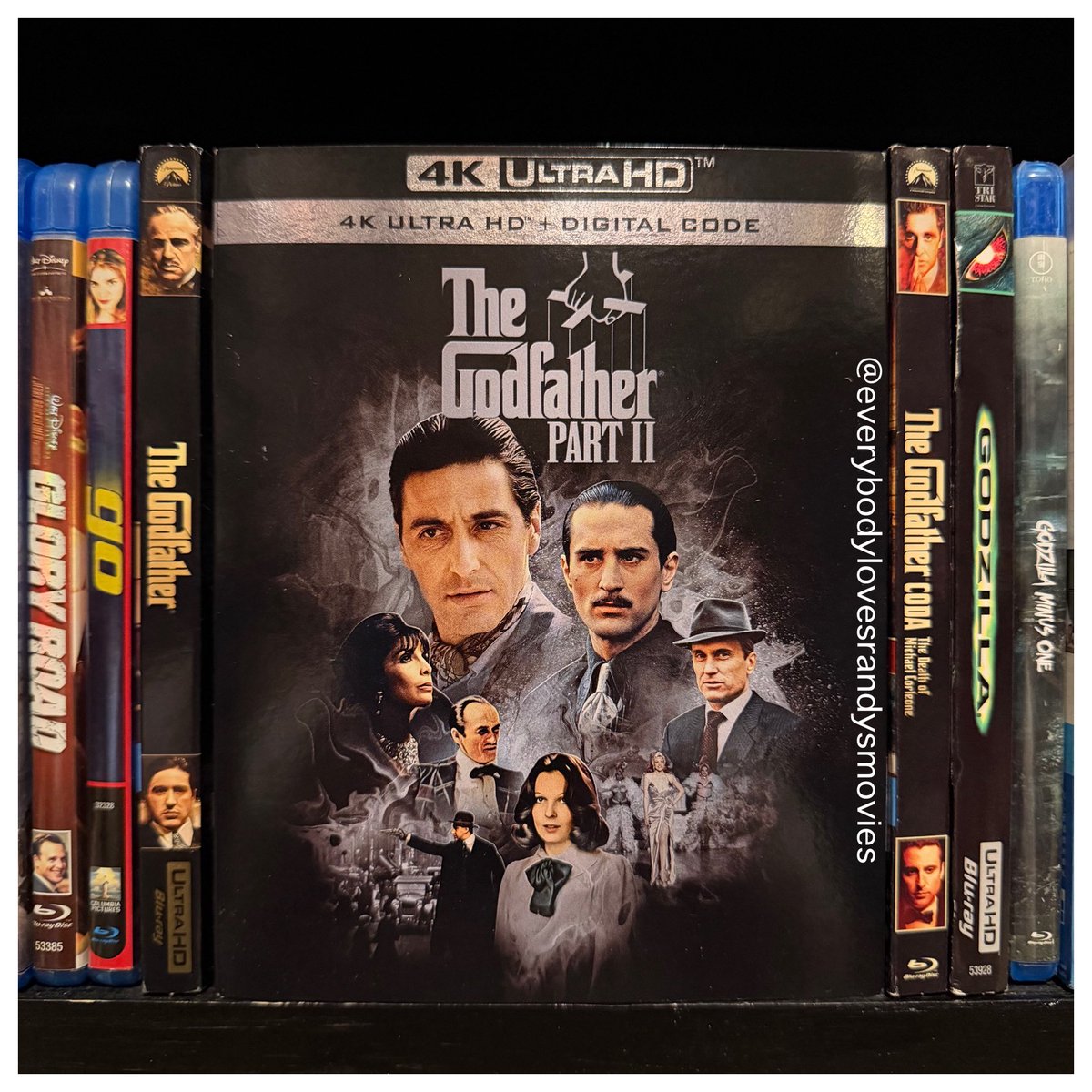 RandysMovies's tweet photo. Movie: #TheGodfatherPartII (1974)
Starring: #AlPacino #RobertDuvall #DianeKeaton #RobertDeNiro #JohnCazale #TaliaShire #LeeStrasberg #MichaelVGazzo #GDSprazlin #RichardBright #BrunoKirby #DominicChianese #AbeVigado #DannyAiello
Directed By: #FrancesFordCoppola
#FilmTwitter
#4kBluRay
#MovieNerd
#MovieCollector
#4kBluRayCollection
#MovieCollection
#MovieBuff
#MarioPuzo
#TheGodfather
#PhysicalMedia 🇮🇹