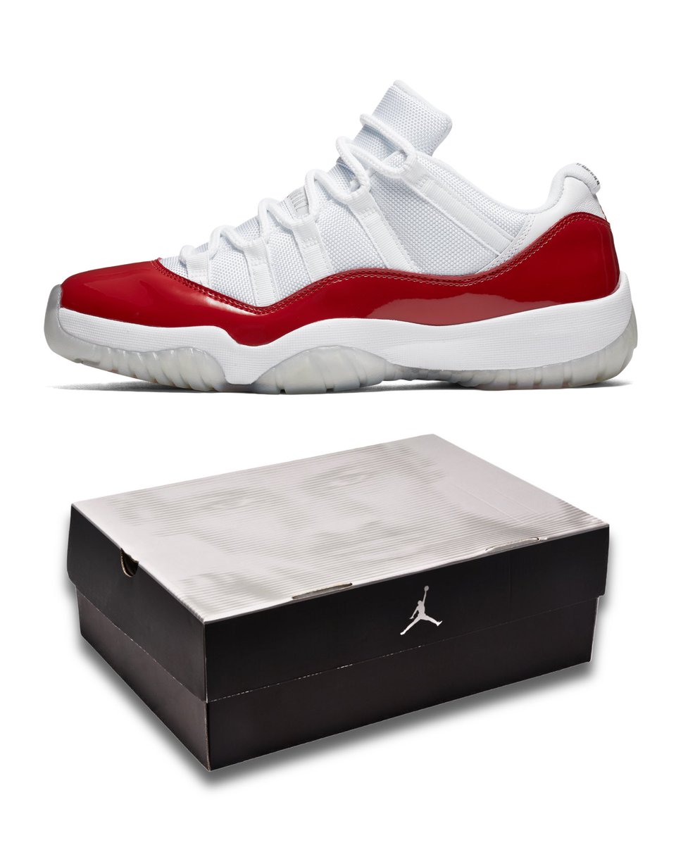 zSneakerHeadz's tweet photo. CONFIRMED: The “Cherry” Air Jordan 11 Low RETURNS on April 17, 2027! 🍒🔥 https://t.co/ksuuVYIJHW