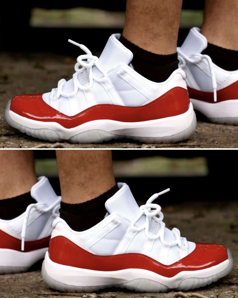 zSneakerHeadz's tweet photo. CONFIRMED: The “Cherry” Air Jordan 11 Low RETURNS on April 17, 2027! 🍒🔥 https://t.co/ksuuVYIJHW