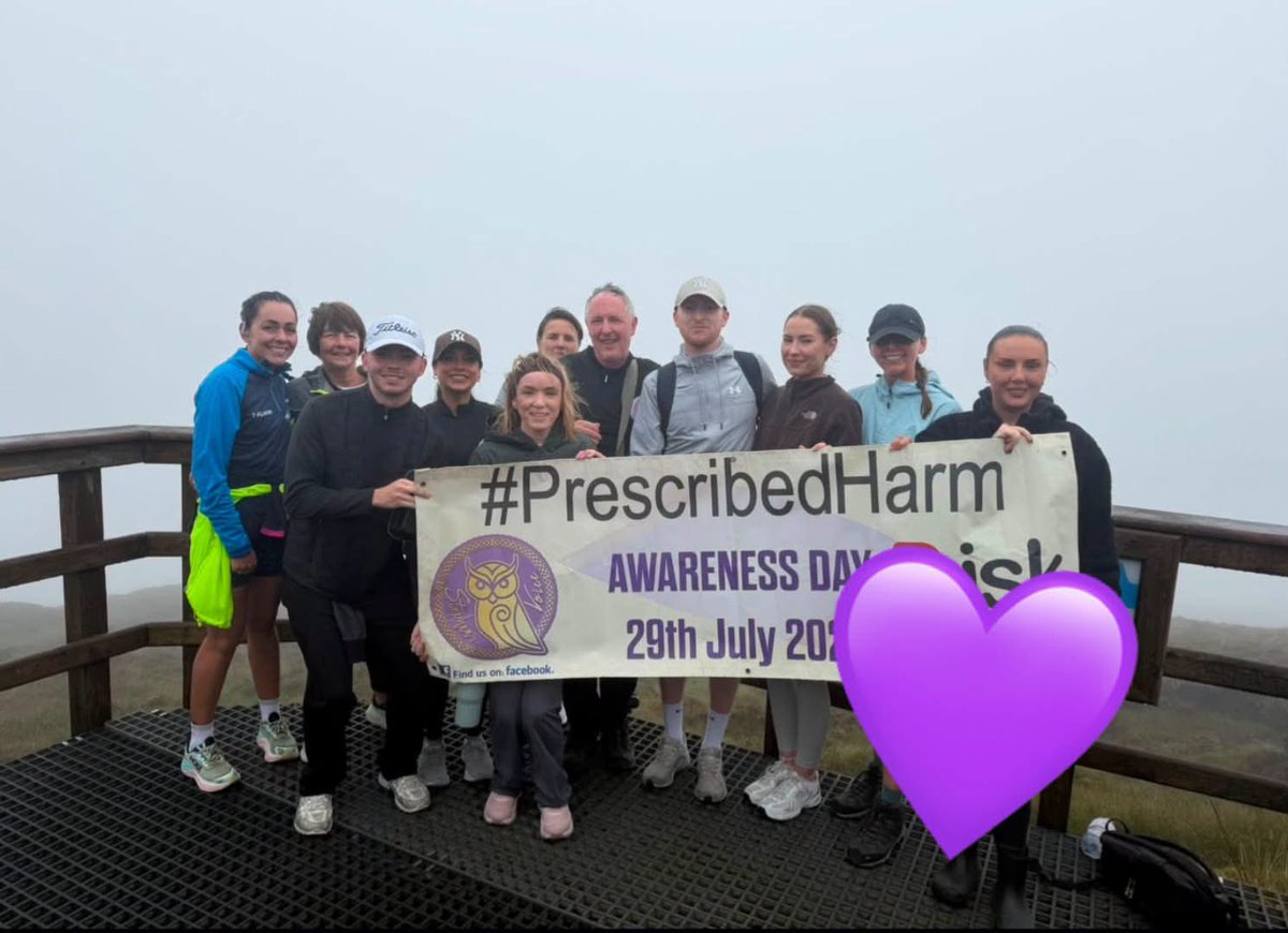 VoiceStephen's tweet photo. WE DID IT!!! 🎉🥳💜

I have a confession though…..I massively underestimated what was ahead of us 😂 Whoever described it as "a boardwalk" needs to have a word with themselves. 

We had this beautiful vision of today.…glorious sunshine, breathtaking views, loads of photos, heartfelt videos, deep conversations, and a moving livestream from the summit.

Reality had other ideas. 

Five minutes in.…pulled groin.
Google promised the first 4km gravel path was FLAT... Google, you're a liar 😭
No phone signal for our tribute songs. 
The weather had clearly packed a personal grudge against us.

Even at the very first stile…AT THE VERY BEGINNING might I add!! One of our hikers fell over, falling into what can only be described as a fresh serving of cow 💩

A kind group member rushed over to help...
...and promptly ended up covered in cow poo too 🙌🏻🤣

Honestly, if anyone had been filming us, we'd have gone viral for all the wrong reasons.

And after climbing over 2,182 feet and completing an 11km (7 mile) trek with hundreds of steep steps.….
NO VIEW!! 😂😂

We'd climbed all the way to the top only to discover we were being treated to the deluxe cloud experience. Visibility…..About three feet! I'm fairly sure we entered a completely different climate at the summit.

But maybe that was exactly how it was meant to be.

We weren't looking at the clouds.….
.…..we were in them ☁️💜

Those final steps felt like we were climbing into something almost otherworldly.

Standing there, completely surrounded by cloud, was exhilarating, humbling and somehow incredibly peaceful. All the chaos from below had simply disappeared. The noise, the rush, the distractions.…they were gone.

For those few moments, it felt like there was nothing but stillness.

For a walk in our loved ones memory, it couldn't have felt more fitting 💜

There were definitely moments I wondered if I was going to make it, but every single time I thought about stopping, I thought about Stephen. Without him, I can honestly say I'd never have attempted anything like this. I know others were the same. Every step was for him, his legacy, and every family affected by prescribed harm.

To everyone who donated, shared our fundraiser, sent messages of encouragement and supported us from afar…..thank you 🙏🏻

Today's walk wasn't perfect.
It wasn't picturesque.
It definitely wasn't glamorous.
But it was unforgettable.
And somehow.….despite the clouds, the pulled groin, Google's "flat" path, the lack of signal and the now legendary first-hurdle cow 💩 incident.…
It turned out to be the best day ever! 

For Stephen. For Darren. For Conall. Always. 💜⛰️

We will be keeping the fundraiser open until Stephen’s Anniversary and Prescribed Harm Awareness Day 29th July - every donation is so much appreciated 💜

Link to fundraiser: https://t.co/nCHkYk8EMi

#StephensVoice #DarrensVoice #ConallsVoice #PrescribedHarmAwareness #StairwayToHeaven #SuicidePrevention #EveryStepForChange