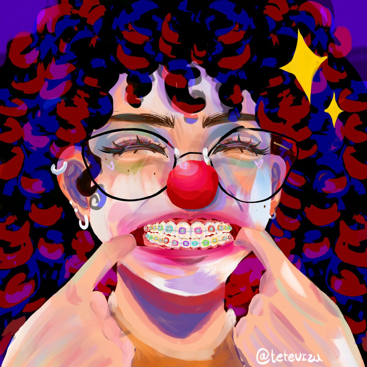 tetevizu's tweet photo. nova fotica de perfil! 

#pfp #clown #digitalart https://t.co/QFdUc6jdkB