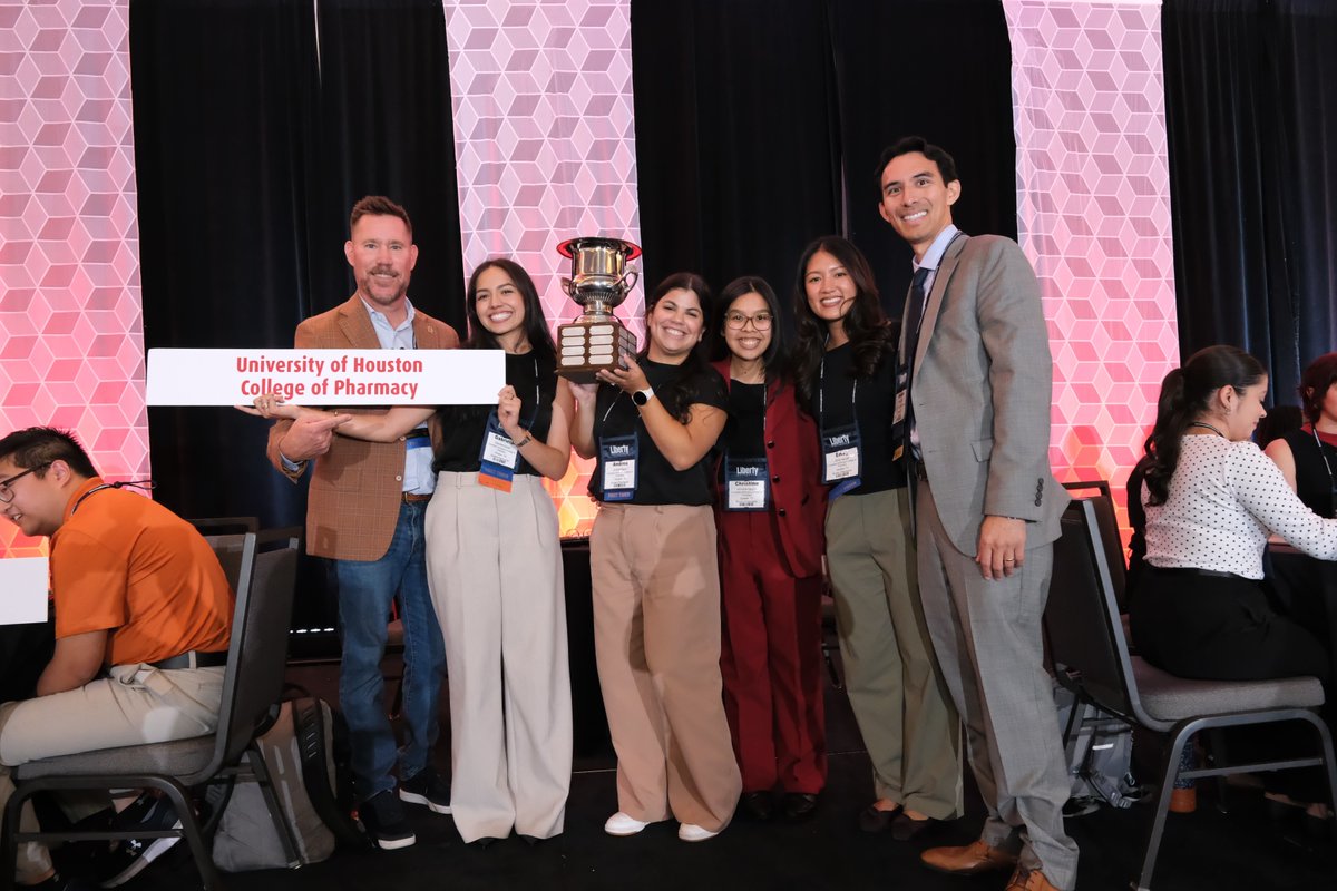 TXpharmAssn's tweet photo. HOMETOWN HEROES: Congratulations to the students from the @UH_Pharmacy who this afternoon won the 2026 Student Pharmacist Self-Care Championship in The Woodlands! #TPA2026 https://t.co/qYXpH59TwG