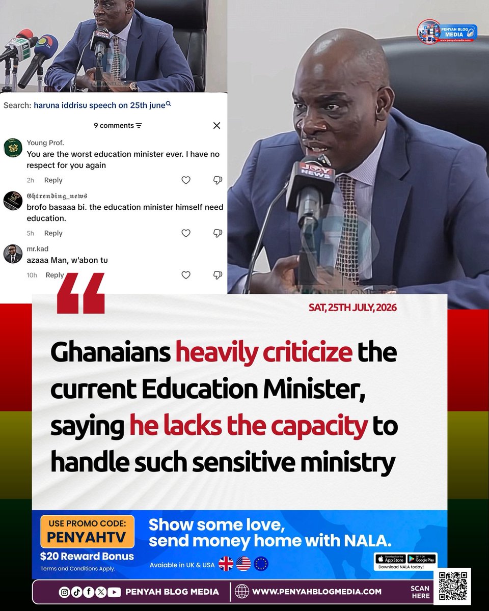 PENYAHMEDIA's tweet photo. Ghanaians heavily criticize the current Education Minister, saying he lacks the capacity to handle such sensitive ministry
#PenyahBlogMedia https://t.co/kkiJL8JbxB