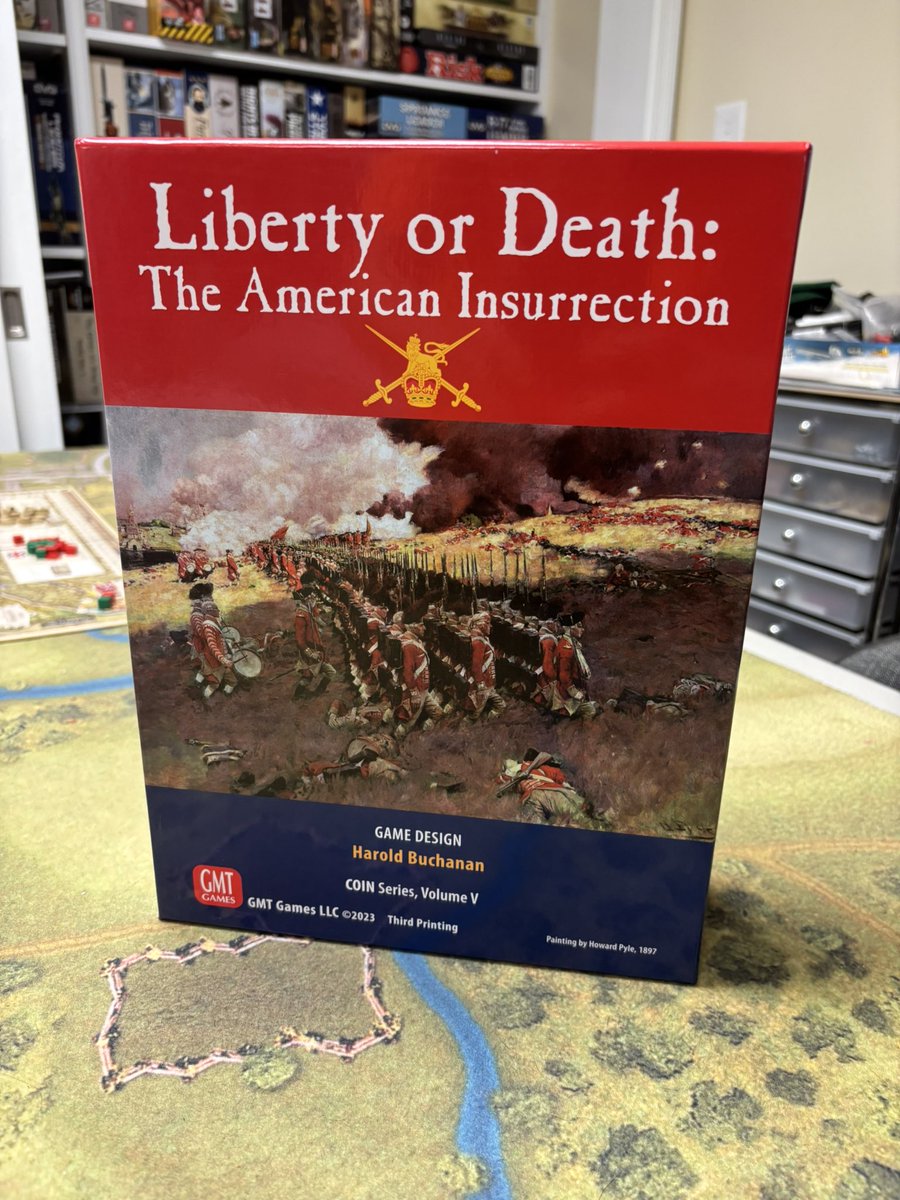marvingardns's tweet photo. The old “Scuffs,” my 15mm American Civil War minis, have a new cantonment from IKEA. 

They do some field maneuvers from time to time as I also button down Unstained Banner’s rulebook(s). I’ve been gradually learning “Liberty & Death: The American Insurrection” too from @gmtgames. That’s taking time. 

The COIN Series of GMT games involve a bewildering amount of rules and exceptions, but do eventually flow. But you might as well play them single handed before you could ever explain them to an opponent who’s never done their own homework. 

Despite a great “narrative” value and chess-like challenge, to me the rules are a fatal flaw to anything remotely approaching an appealing market game design. The most praiseworthy and truthful word I’ve ever heard them described as is “rewarding.” But to me that is a description loaded with a counterpart.