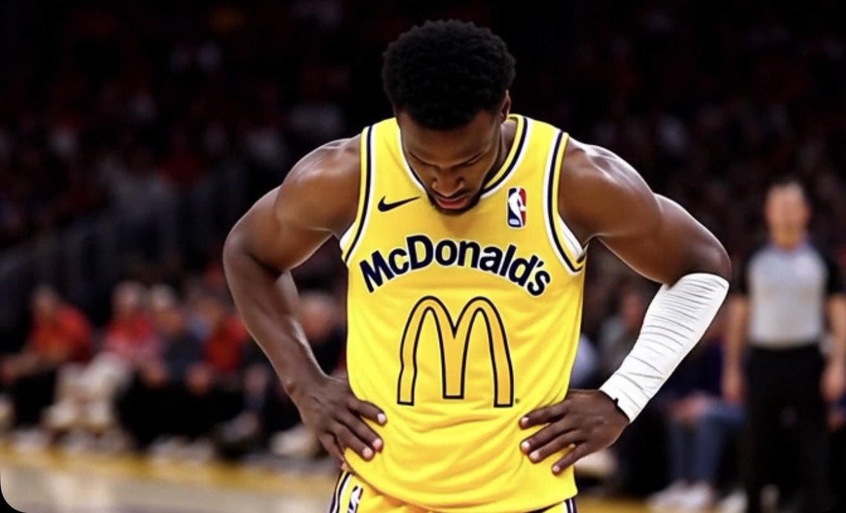 DenTalksBall's tweet photo. 🚨🚨BREAKING🚨🚨: Bronny James Jr to sign a 5 year, $287 dollar max extension contract with McDonald’s. 
Per, @SharmsCharania 

A former McDonald’s All-American to McDonald’s actual American. Bronny James is home. 🍔

Stay tuned for more updates. https://t.co/iTlbymU0pS