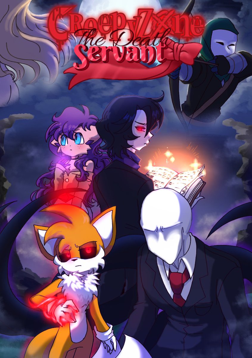 RizzEnd10's tweet photo. ┆🩸Portada del Segundo Arco🌙┆
No me terminó de convencer, pero que va, ya no tenía tiempo para idear un mejor diseño ƪ(‾ε‾“)ʃ  
#Creepyzone #Creepyzoneau #Thedeathservant #CZTDS https://t.co/cjaVFMDtCM