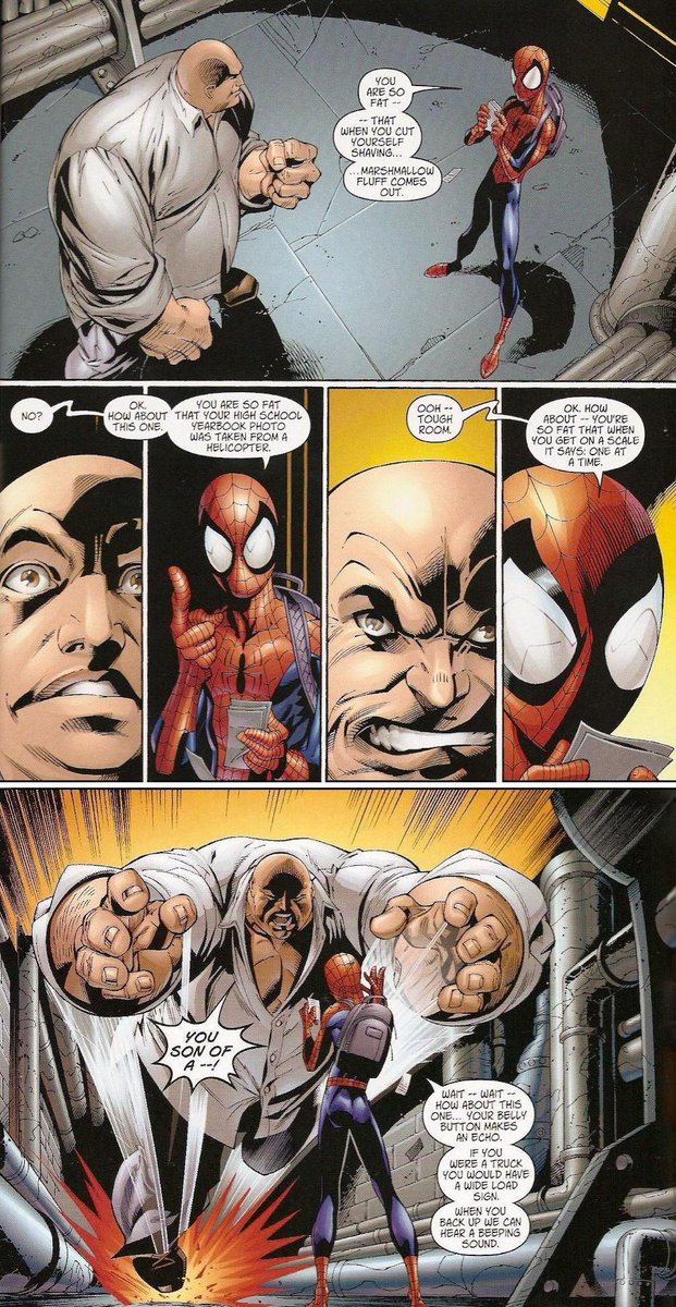 AnthemDJR's tweet photo. @Themiragevoyage @lesbiancima Ultimate Spidey would be far worse as far as “jokes” go because he just straight up insults you. https://t.co/CTxLB001bO