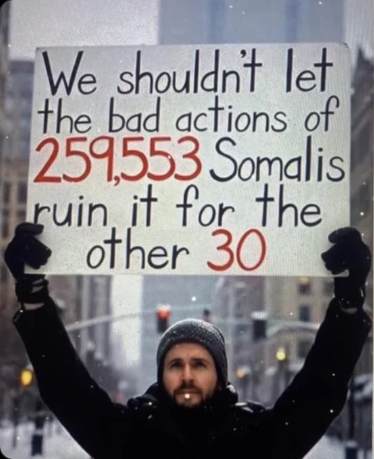 BasedAF1776X's tweet photo. Important Somalian Immigrant Information!

81% of Somali households are on Welfare!
19% Running Daycare Scams. 
100% Should be Deported back Home to Somalia! https://t.co/HRqXNqmDP1