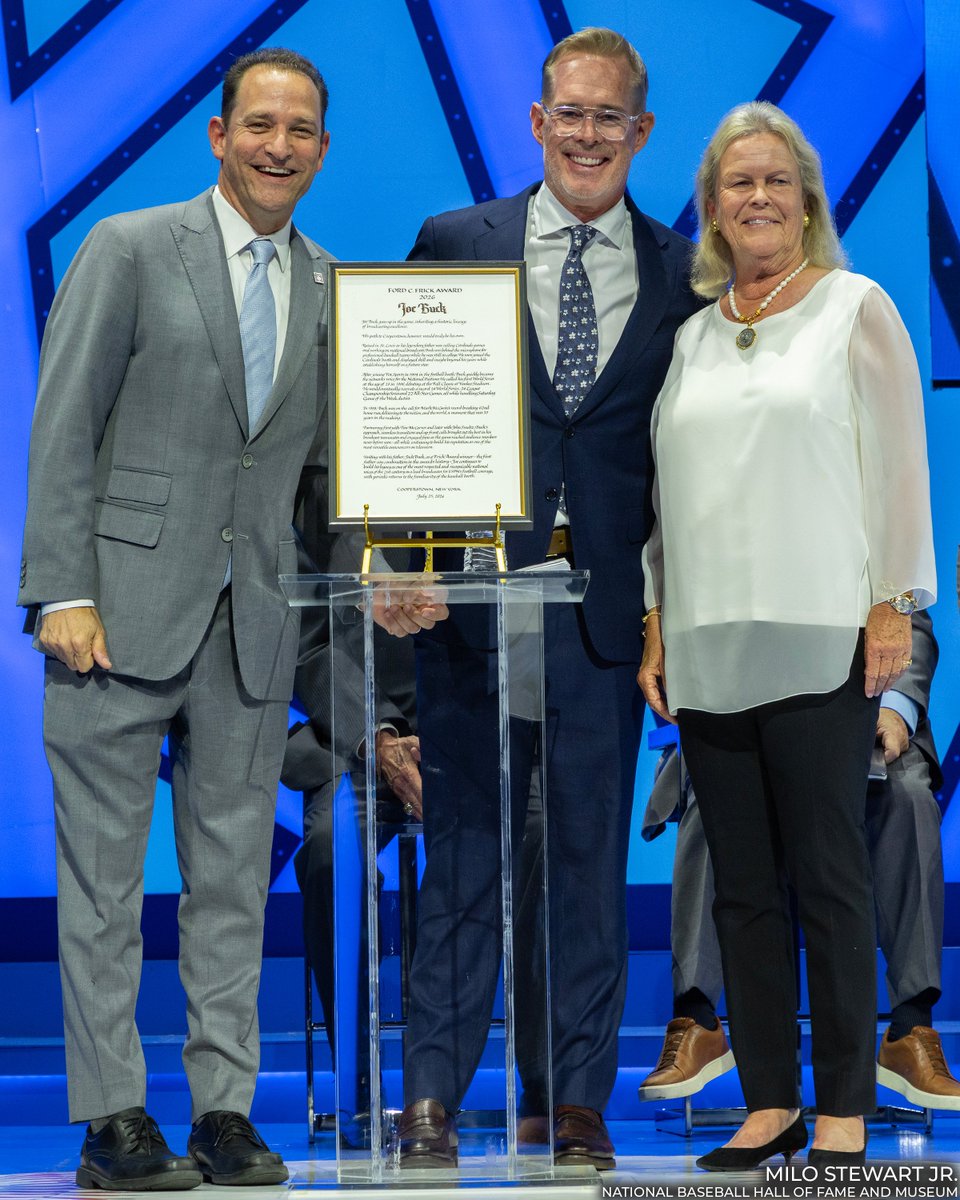 baseballhall's tweet photo. Broadcast excellence runs in the family, but he left his own stamp on baseball history.

Joe Buck is your 2026 Ford C. Frick Award winner! https://t.co/dRqTfKoc4f