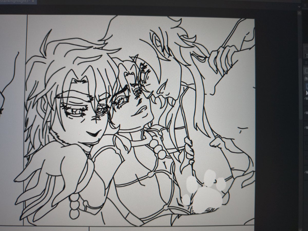 orions__reign's tweet photo. I PROMISE I'M STILL DRAWING!!!!
the artist (me) has started seeing someone :3 so exciting things are happening.
BUT LOOK AT THE FINISHED #LINEWORK FOR THIS PANEL OF MY #WOLFSRAIN KNIGHT²LIGHT² AU. 2 more panels to finish for this page!!!
Uncensored in replies! 😈 https://t.co/y3IjXNuuIZ