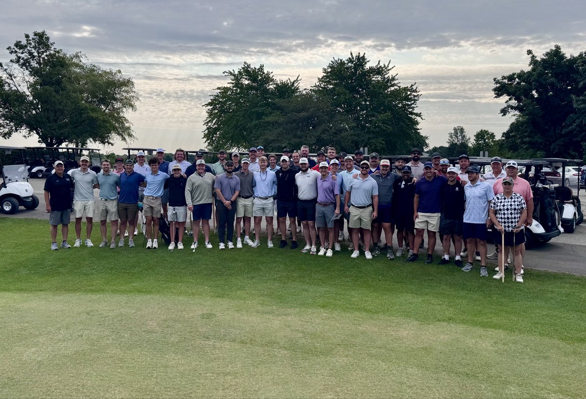 TrojansFBL's tweet photo. EMAT Open 2026 🏌️
Awesome to have multiple generations of Taylor Football alumni and current players together. A special thanks to @mgarrity44 and Kyle Windebank for all their work organizing a great event.
#KingdomImpact | #EMAT https://t.co/g3feGfpqCm