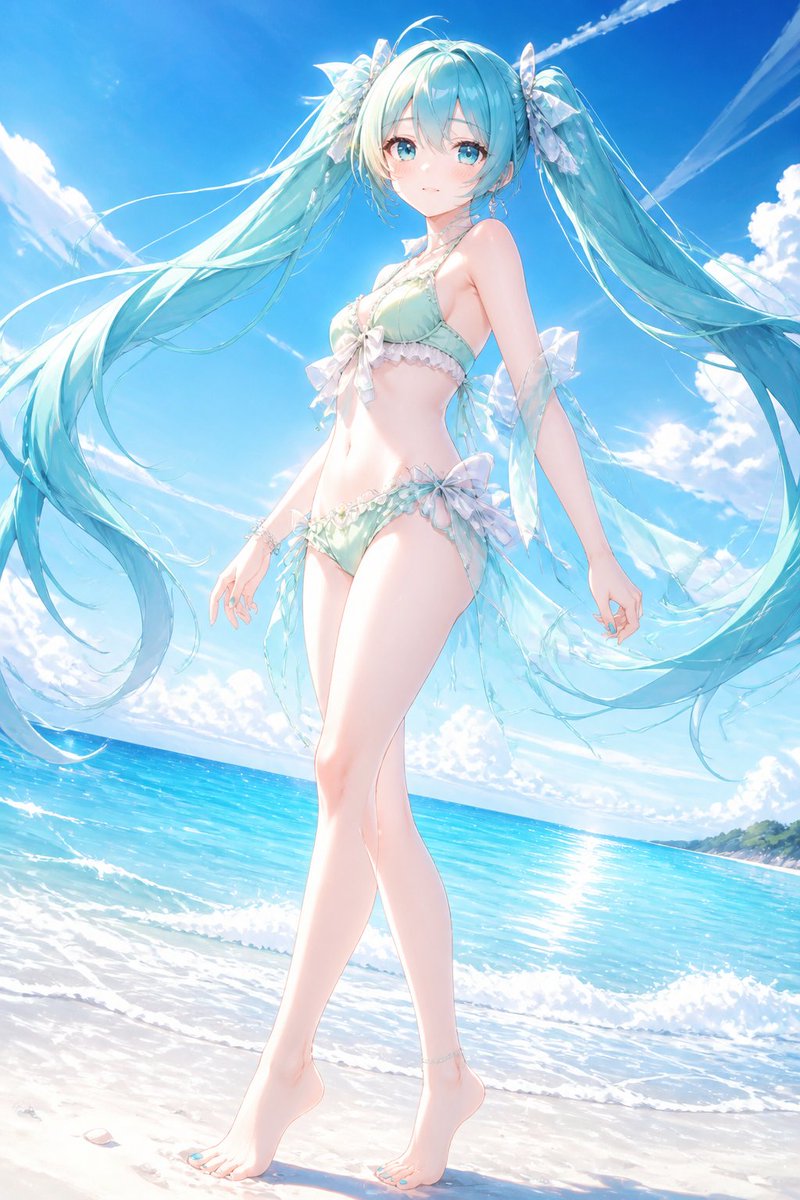 mikullunation's tweet photo. 澄んだ光と風の中で、心が高鳴る。 / In the clear light and wind, my heart soars.
#初音ミク #AIart https://t.co/A4JUArvUWz