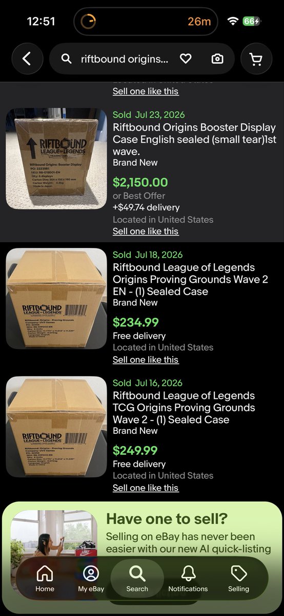 GGEZRiftbound's tweet photo. Congrats to who sniped the first wave booster case on eBay. One just sold for auction for $5k..
#riftbound #investing #leagueoflegends https://t.co/G7LaGGLDHm