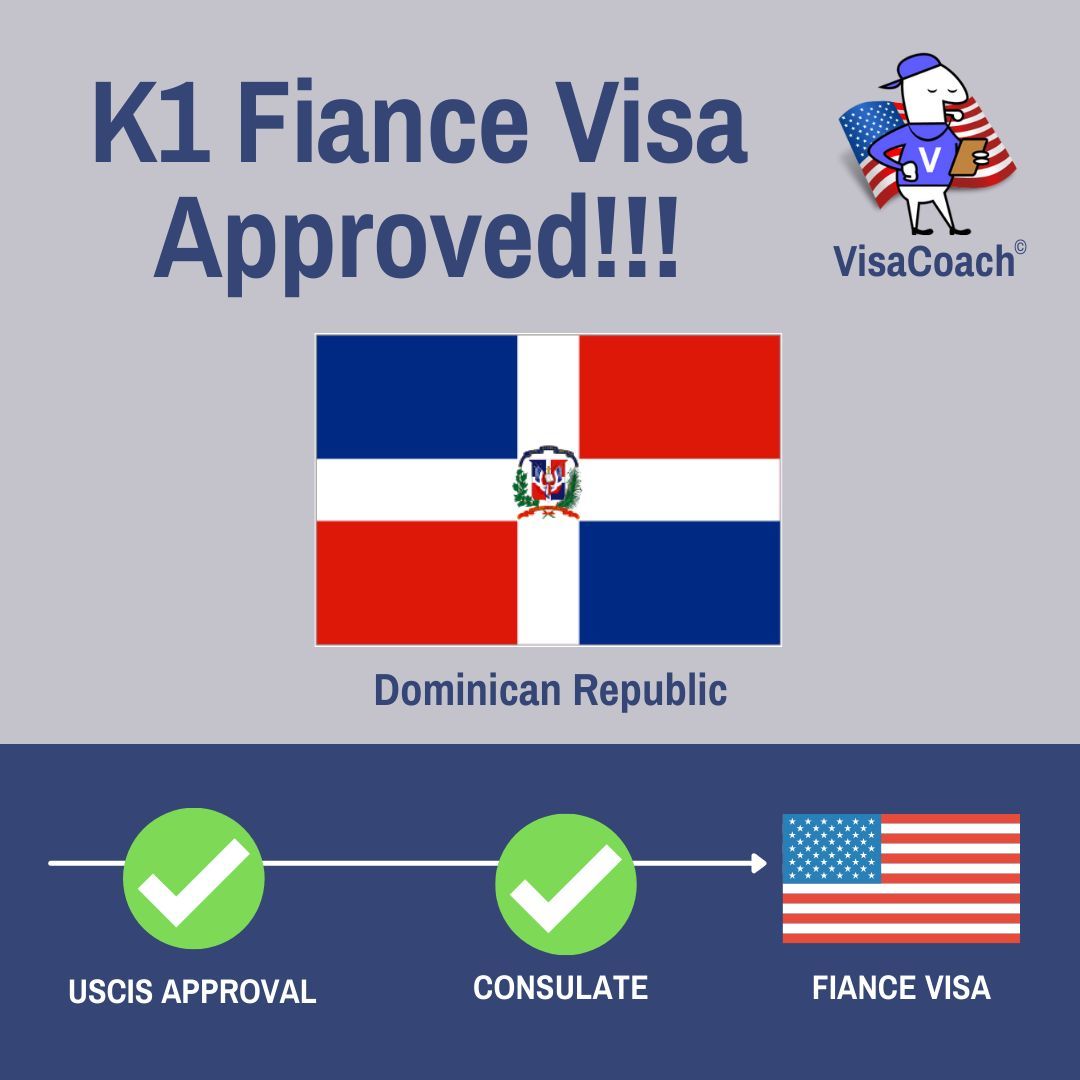 VisaCoach's tweet photo. Congratulations!! Oseas and Indhira from Dominican Republic on your K1 Visa Approval in 7 months!https://t.co/eCTkCQkFHt https://t.co/baFxbRBTEK