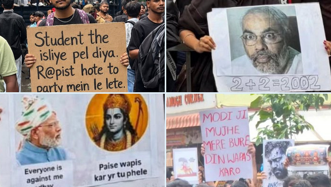 mediacrooks's tweet photo. Today.. @NarendraModi is held in contempt as the most vile in India.. he deserves it for all the power he misused.. The images actually seem REAL. Modi embraced the corrupt, the criminals.. even "Burre din" seem better than this. Its not Pradhan.. its Modi that lost this battle.. https://t.co/5inZ1du657