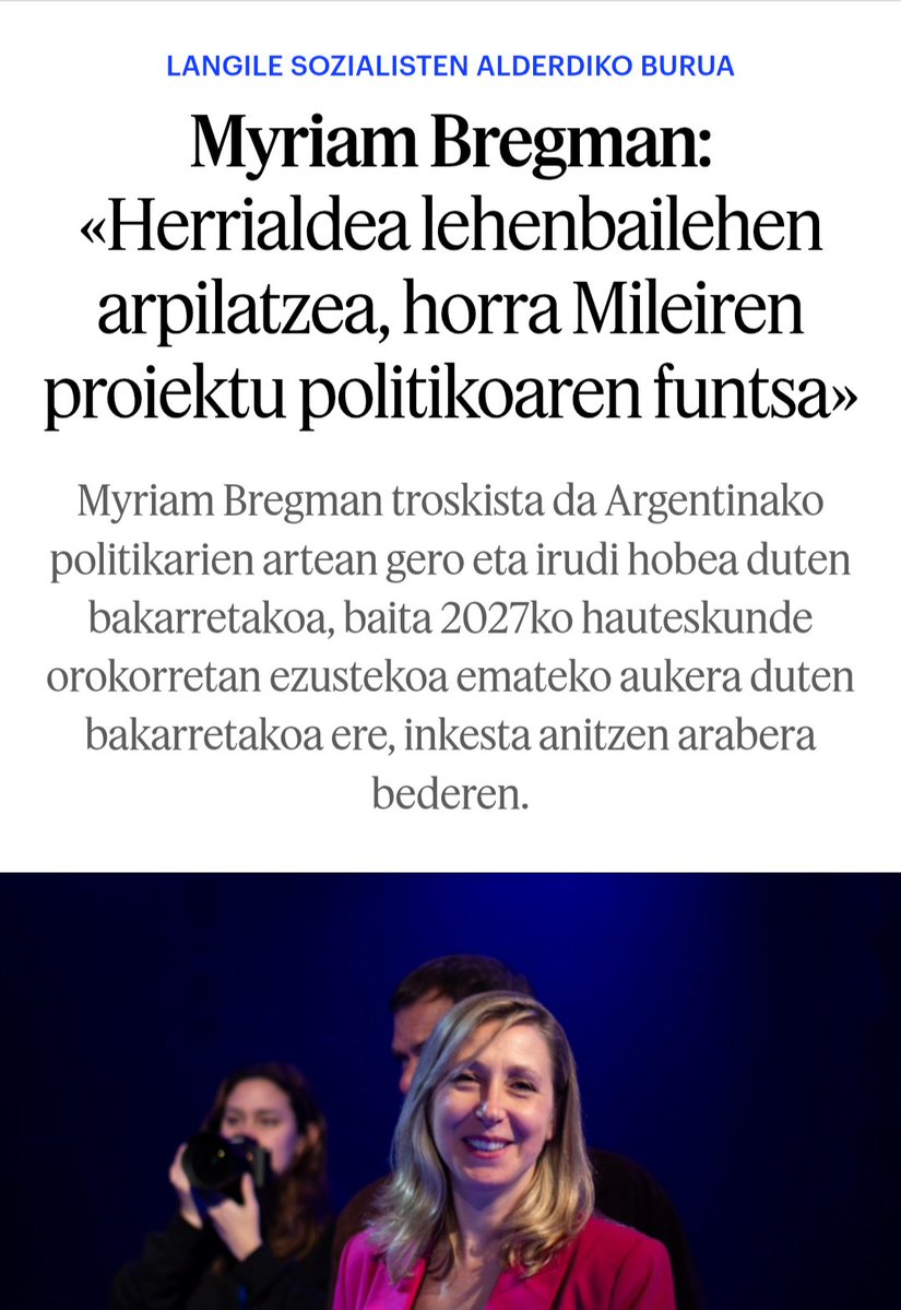 lucabonfante_'s tweet photo. Myriam Bregman en los medios del País Vasco

https://t.co/RF3ZuMndBR https://t.co/7fOd5vKiXA