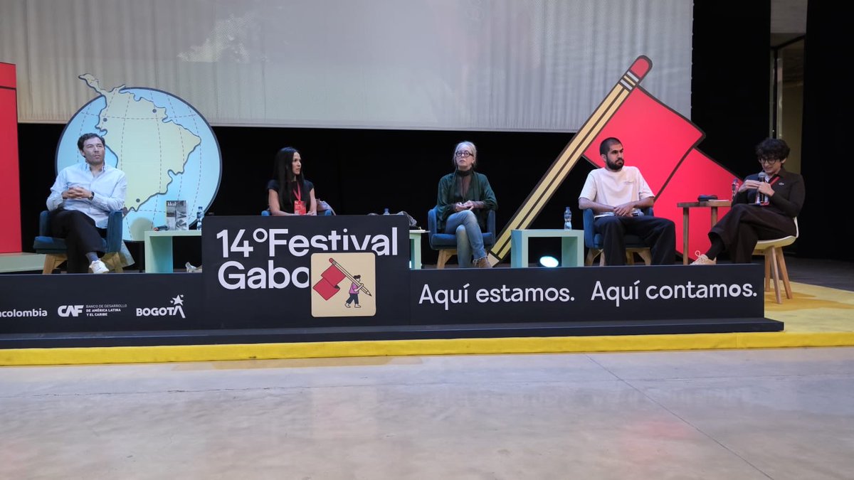 FestivalGabo's tweet photo. #EnEsteMomento: Charla ‘Una segunda oportunidad para el periodismo cultural’, en el #FestivalGabo2026.

Participan:

@felres 🇨🇴 
Rocío Arias Hofman 🇪🇸 
@anateresatoro 🇵🇷 
@scembrano🇨🇴 
@mjesusespinosa 🇪🇸 

👉🏼Lee lo mejor de esta charla en este 🧵 https://t.co/LXUgmJkwp4