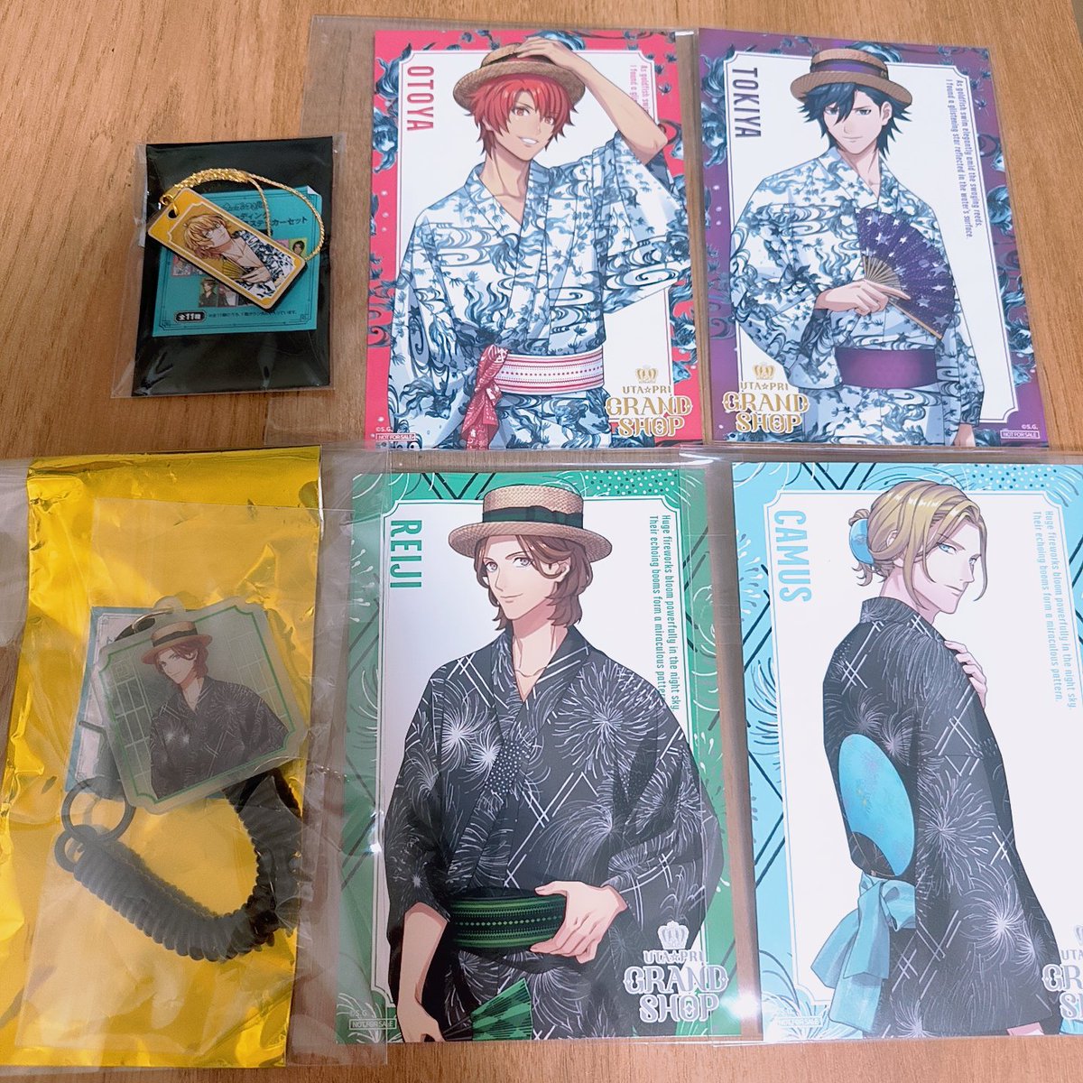imorin1931's tweet photo. 【交換】うたプリ グラショ YUKATA MODE YM 浴衣　MC

譲 : 特典→音也、トキヤ、嶺二、カミュ
　   木札千社→那月
　   アクキー→嶺二

求 : 藍、ナギ、大和 ＞ 定価
　   異種○(浴衣、MCのみ)

28日池袋で交換可能な方いらっしゃいましたらお声がけ下さい。
よろしくお願い致します。 https://t.co/deke9GVzBz