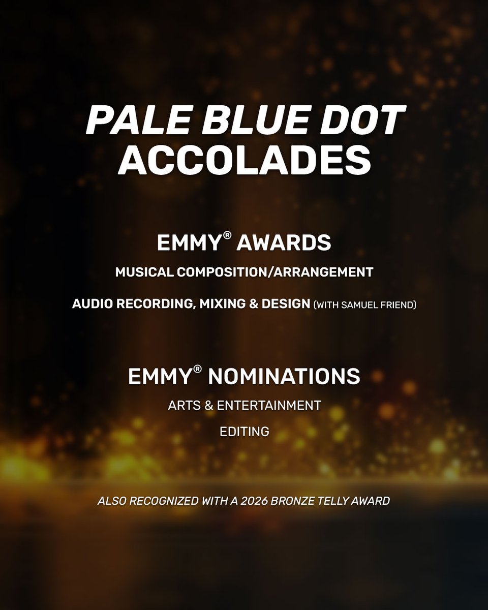 TapspacePerc's tweet photo. Congratulations to Tapspace composer Alex Stopa on earning four Emmy® nominations and two Emmy® Awards for his original work "Pale Blue Dot."
Please join us in congratulating Alex on this well-deserved recognition!
#Tapspace #percussion #AlexStopa #PaleBlueDot #Emmys #marimba https://t.co/xq80j4a2aQ