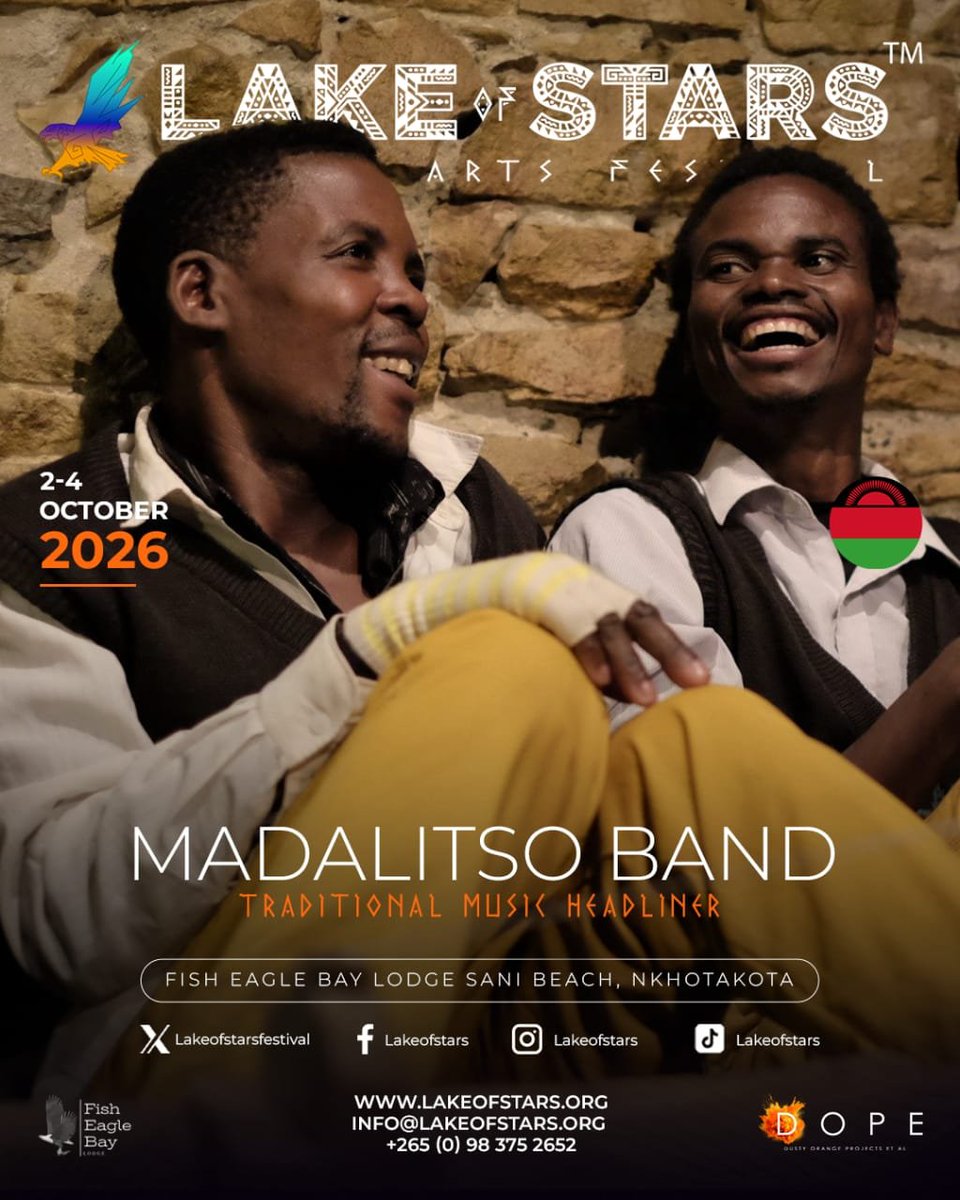 LakeofStars's tweet photo. Celebrating Malawi’s sounds with our Traditional Music Headliner: Madalitso Band 🇲🇼🎵

From the streets of Lilongwe to global stages like Glastonbury, they’ve become ambassadors of Malawian music with handmade instruments, infectious rhythms and unforgettable performances. ⛱️😎💥 https://t.co/EKUEKiaVtL