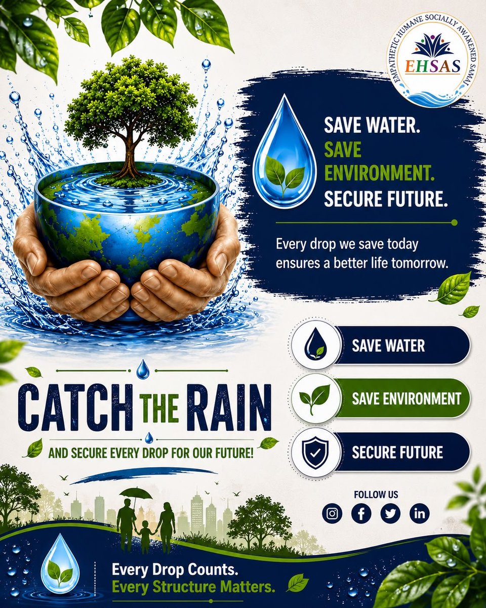 DelhiEhsas's tweet photo. 💧 Every Drop Counts. Every Structure Matters.

At EHSAS, we are transforming every rainfall into an opportunity for water conservation. Through our Rainwater Harvesting initiatives, we are recharging groundwater, conserving water resources. https://t.co/tyMQILAiV7
