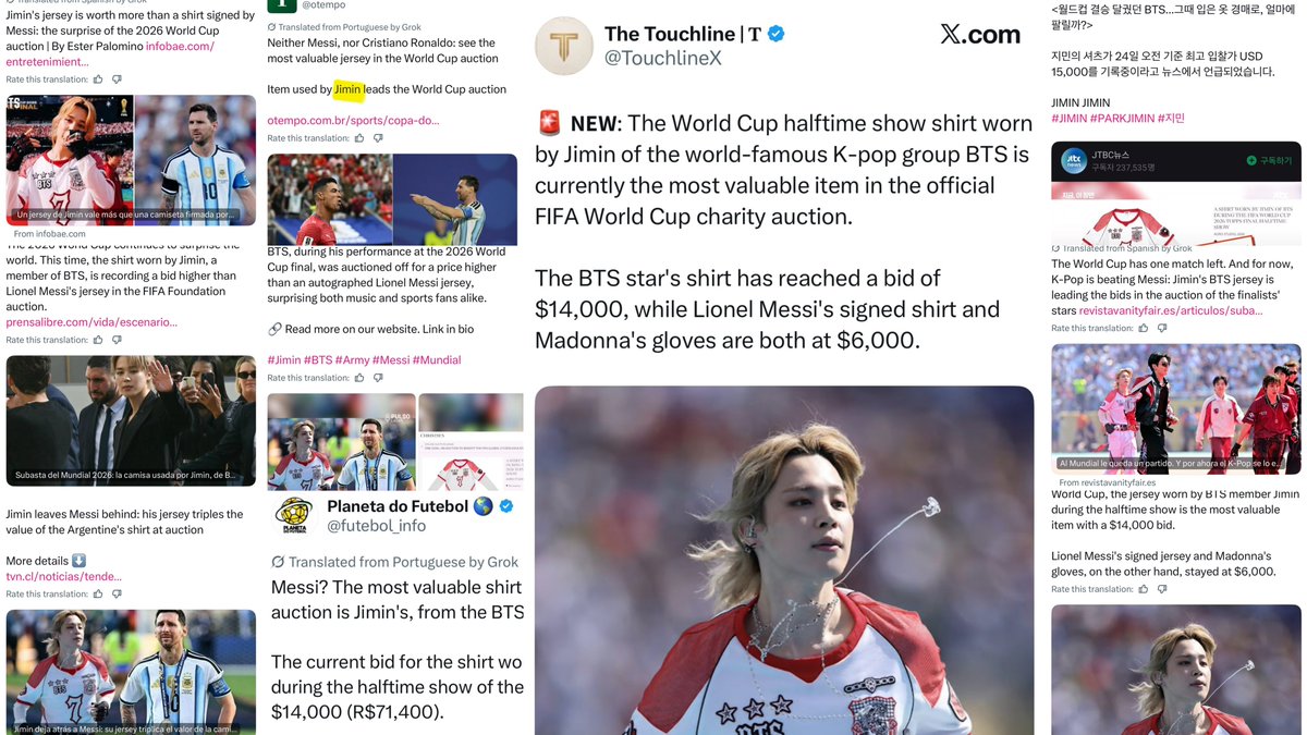 jiminticaI's tweet photo. guys… the amount of media saying “jimin leaves messi behind” 😭 that’s #jiminimpact https://t.co/YCryIlRZz0