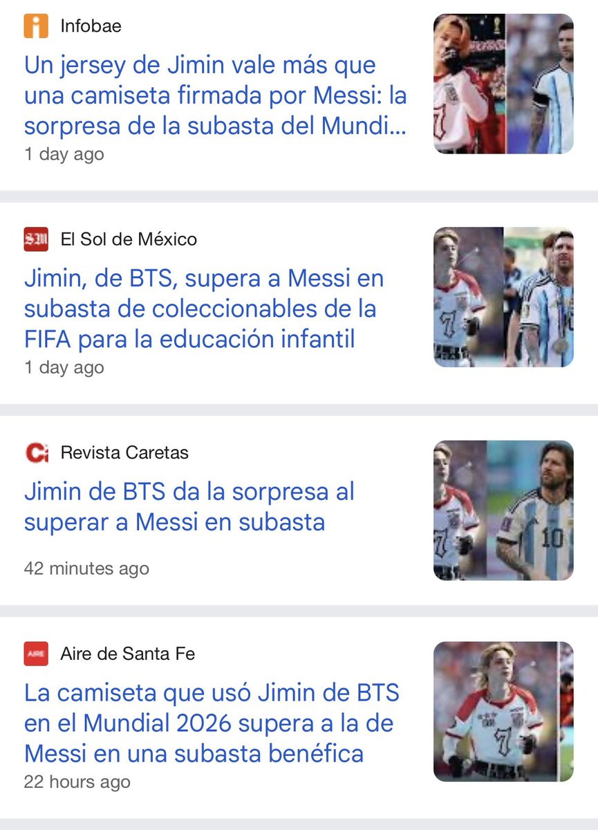 jiminticaI's tweet photo. guys… the amount of media saying “jimin leaves messi behind” 😭 that’s #jiminimpact https://t.co/YCryIlRZz0