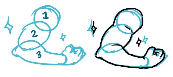 oldmanlux's tweet photo. Three simple shapes are enough to build a convincing bent arm https://t.co/OTyfRTvuaN