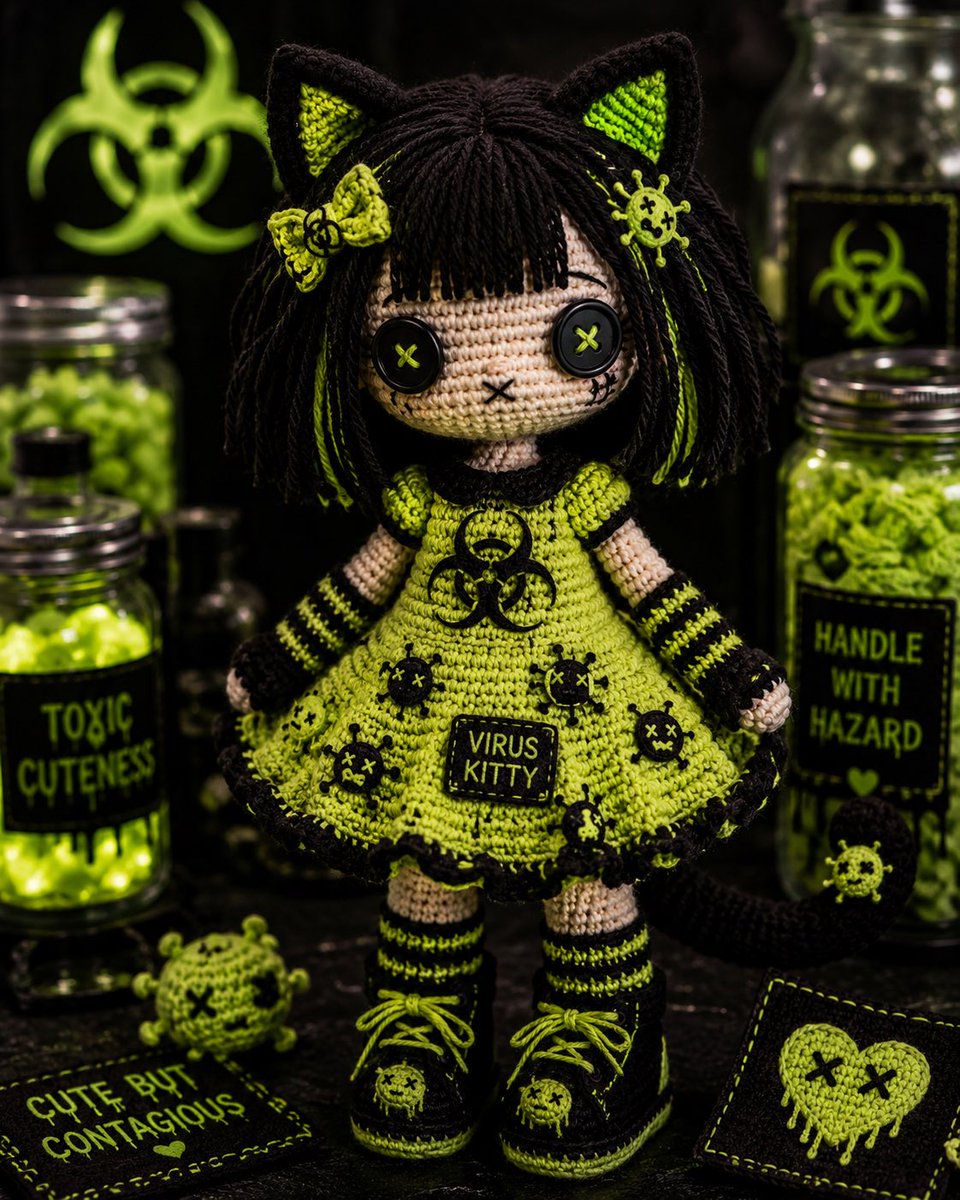 bioterror10's tweet photo. Virus kitty 🦠 https://t.co/mljjXG2uAj