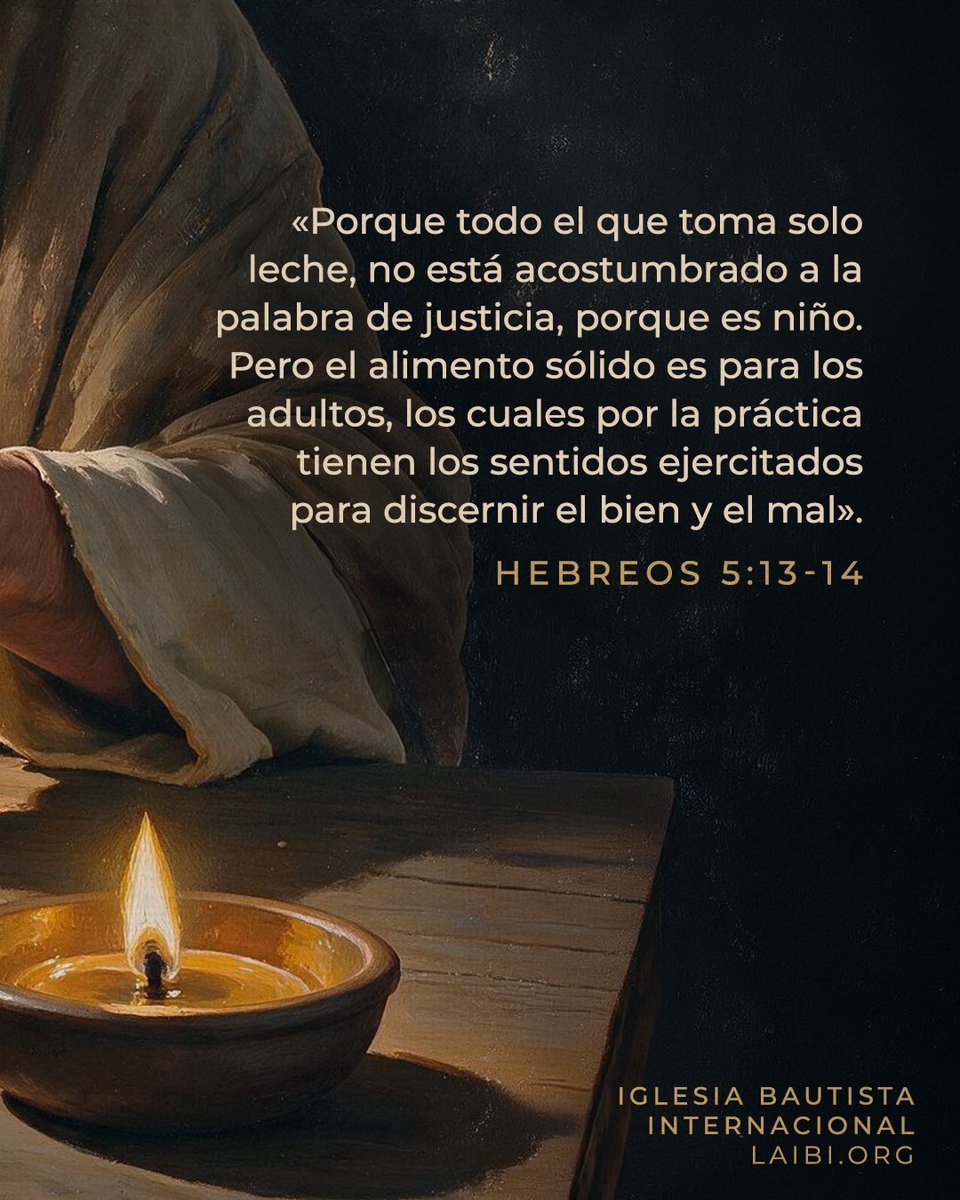 LaIBI's tweet photo. La madurez espiritual no consiste en tener una Biblia, sino en alimentarse de ella.

El pasaje de este domingo nos confronta con una realidad: podemos tener delante toda la riqueza de la Palabra de Dios y, aun así, conformarnos con lo elemental en lugar de crecer hacia la madurez en Cristo.

La pregunta no es cuánto tiempo llevas siendo creyente, la pregunta es: ¿estás creciendo?

Este domingo en la IBI el pastor Miguel Núñez estará predicando el sermón «Obligados a crecer» basado en Hebreos 5:11 - 6:3.

Servicios a las 9:00 a.m. y 11:45 a.m. en #LaIBI
Transmisión: https://t.co/5mR1i8Ns1h