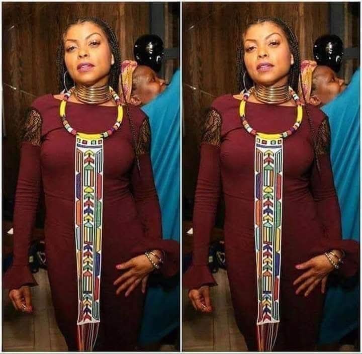 historical_Afr's tweet photo. My culture! My identity! 
Taraji P. Henson rocked the Ndebele tribe 🇿🇦 inspired jewelry. Her African roots lies with the Masa people in Cameroon 🇨🇲 https://t.co/K40QAgadec