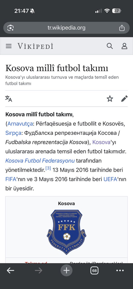 Pakkursat's tweet photo. @Nuribey90 Oç’larına amme hizmeti kosova milli takımı 2016 mayıs ayında kuruldu… https://t.co/TpPRc5H3Fk