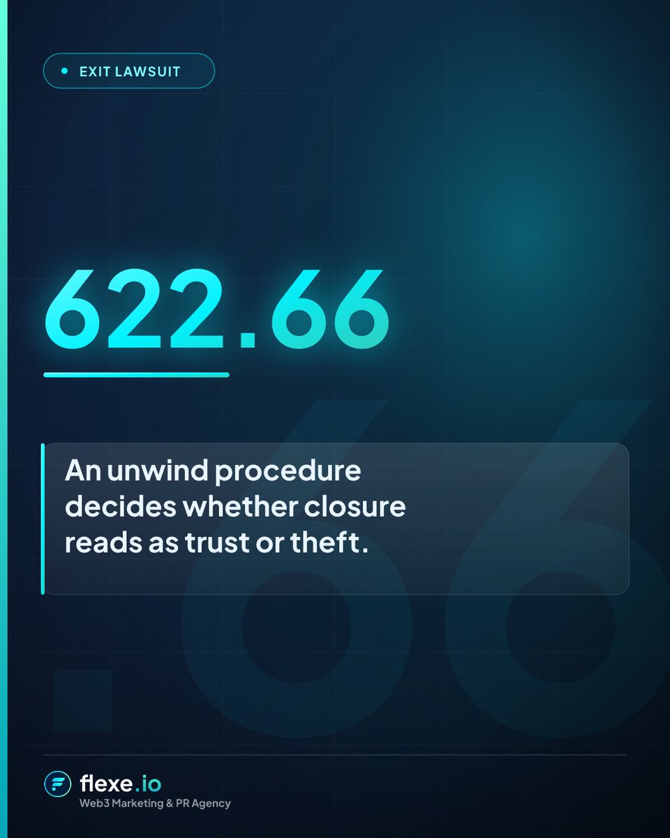 Flexe_io's tweet photo. Closing without publishing your unwind procedure isn't transparency, it's a lawsuit invitation. BitMEX closed, got sued within hours over 622.66 BTC in alleged liquidation manipulation. Publish the ledger before the notice, not after the suit. Reply PR. https://t.co/NaBuJeQsDG