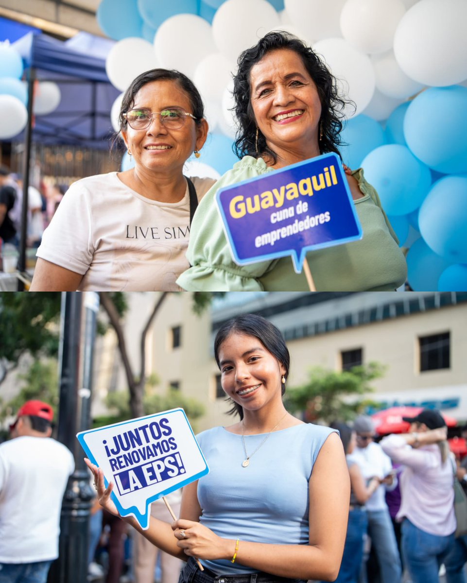 IEPS_Ec's tweet photo. 🎉⚓ Nos unimos a la conmemoración de los 491 años de fundación de #Guayaquil, reafirmamos nuestro compromiso de fortalecer a los emprendedores de la #EconomíaPopularYSolidaria. 🤍🩵

Con el respaldo del presidente de la República, @DanielNoboaOk, el #IEPS impulsa capacitación, asistencia técnica y más espacios de comercialización para mejorar la calidad de vida de sus familias. 🤝📈