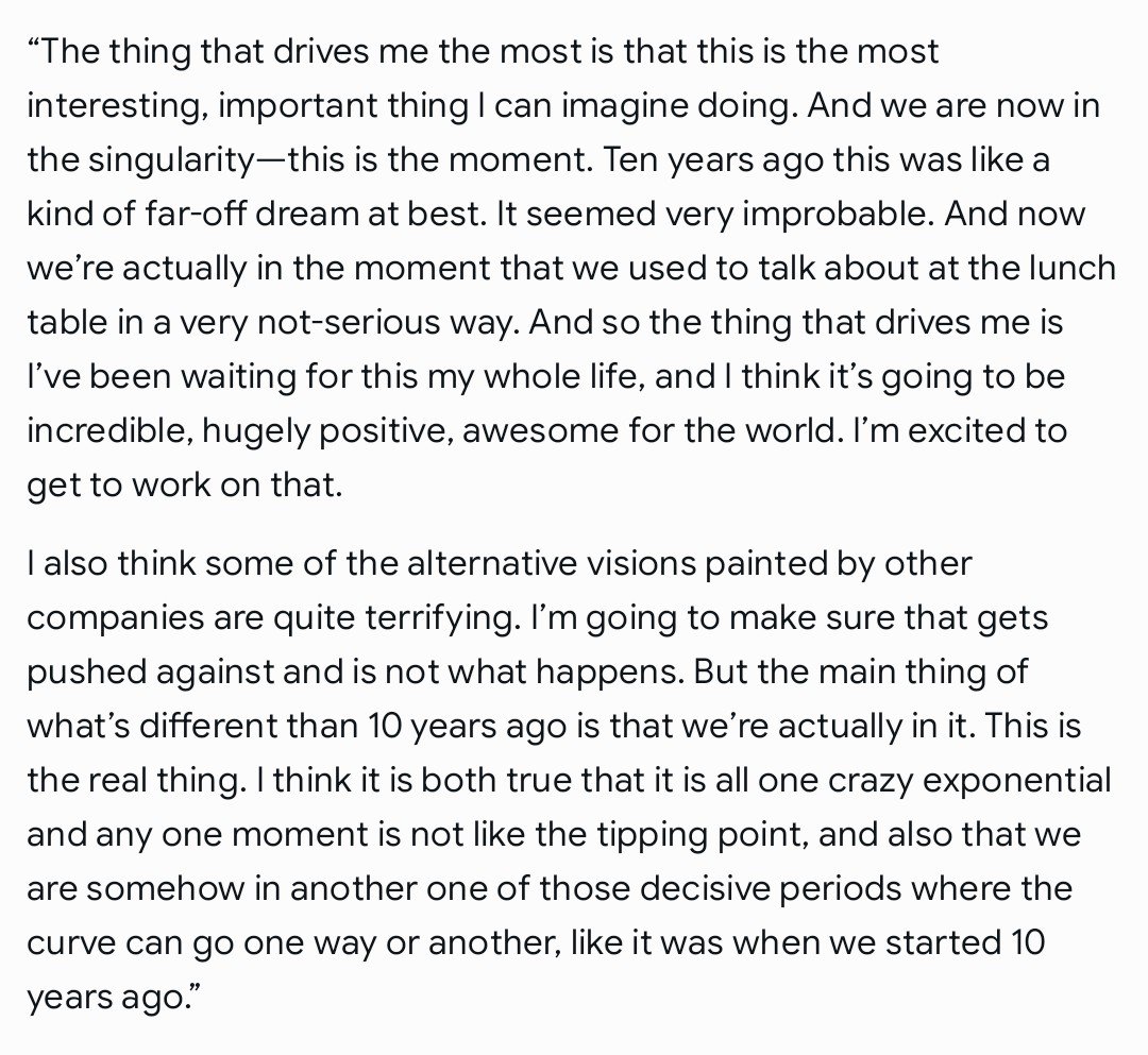 AndrewCurran_'s tweet photo. Sam Altman on being inside the singularity: https://t.co/DaXZ7YVhnq