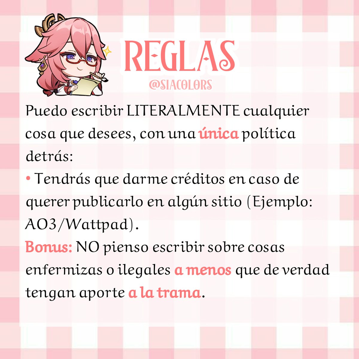 siacolors's tweet photo. COMISIONES ABIERTAS!
(Escritura ver.)

#yumeshipp #yumetwt #fanfic #OC #shipp #AO3 https://t.co/EYuNH4pOpT