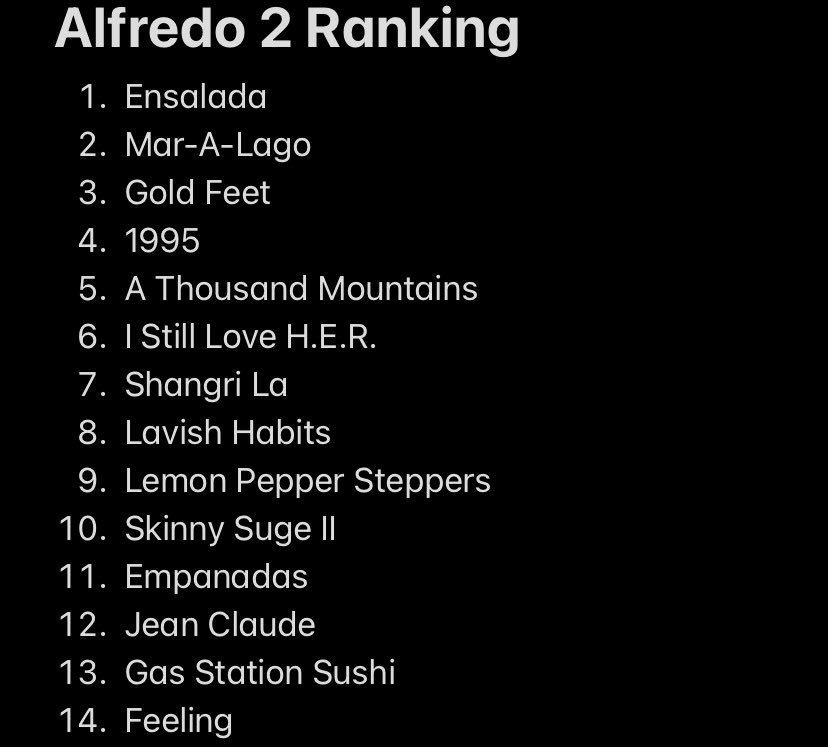 KingAnthony2005's tweet photo. Here’s my Alfredo 2 ranking! 😎🔥🍝 https://t.co/HFGSpT2tSq