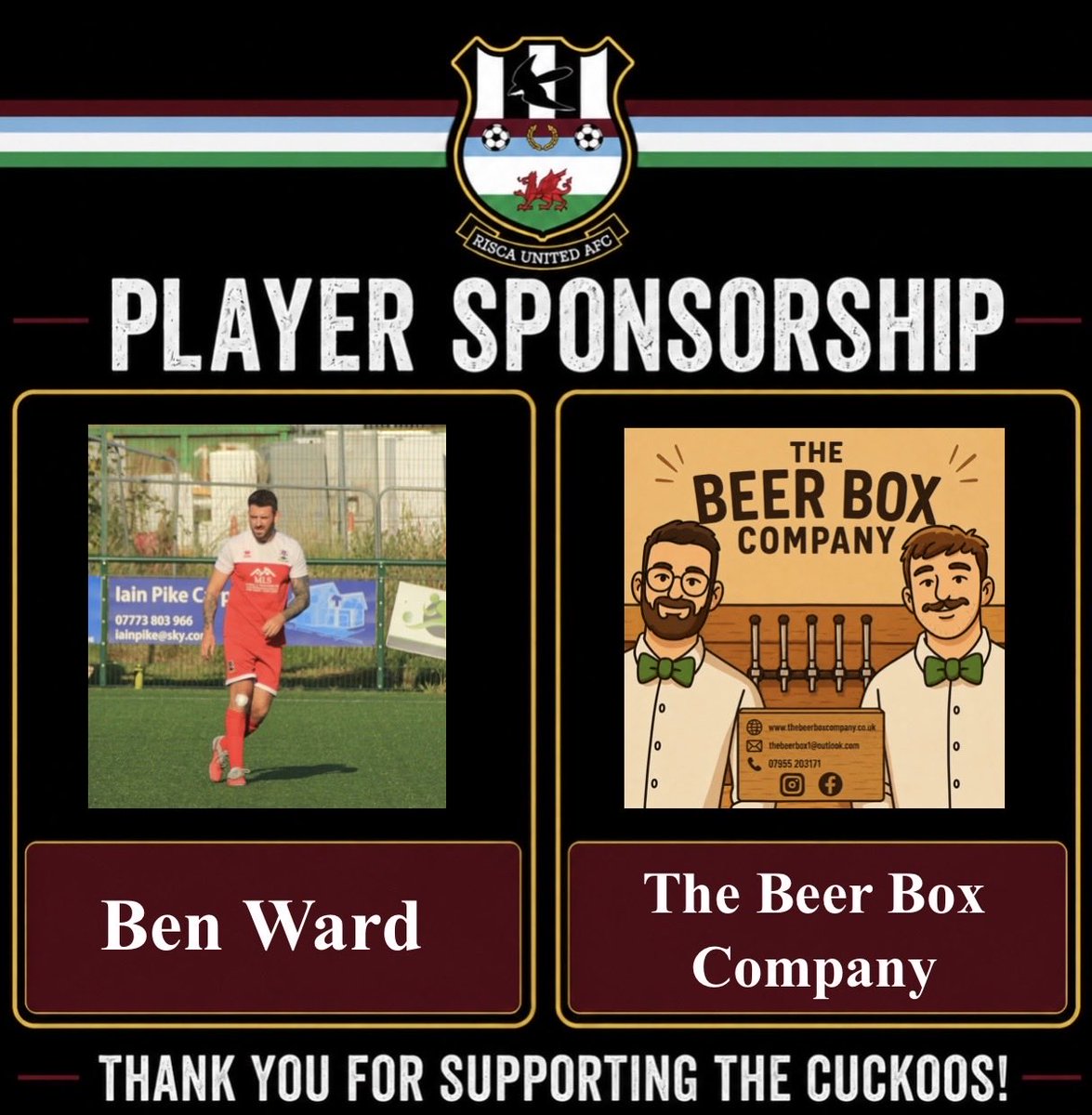 RiscaUtd's tweet photo. Into the next round, 6 goals, clean sheet. Ben Ward has arrived at Risca United. Football is back.

Huge thank you to all our player sponsors. If you’re a prospective sponsor please contact the club for the range of sponsorship opportunities.

Onto Tuesday back at Ty Isaf 🫡 https://t.co/QzVtJkJMaq
