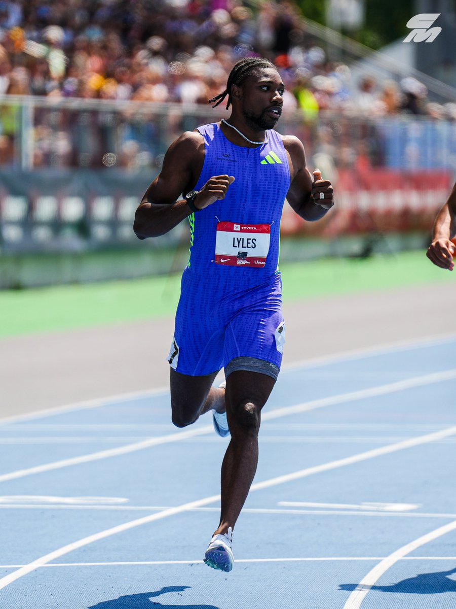 CitiusMag's tweet photo. Winning any kind of way 🌪️

After five #USATFoutdoor 200m titles, @LylesNoah doesn’t let a little headwind throw him off his game, winning his heat in 20.51 (-1.9).

He wasn’t the only one, as USC’s Garrett Kaalund took heat 1 in 20.46 (-1.7) and Brandon Hicklin battled the elements most of all but still ran the fastest, leading all qualifiers with a 20.43 into a 2.8 m/s headwind.