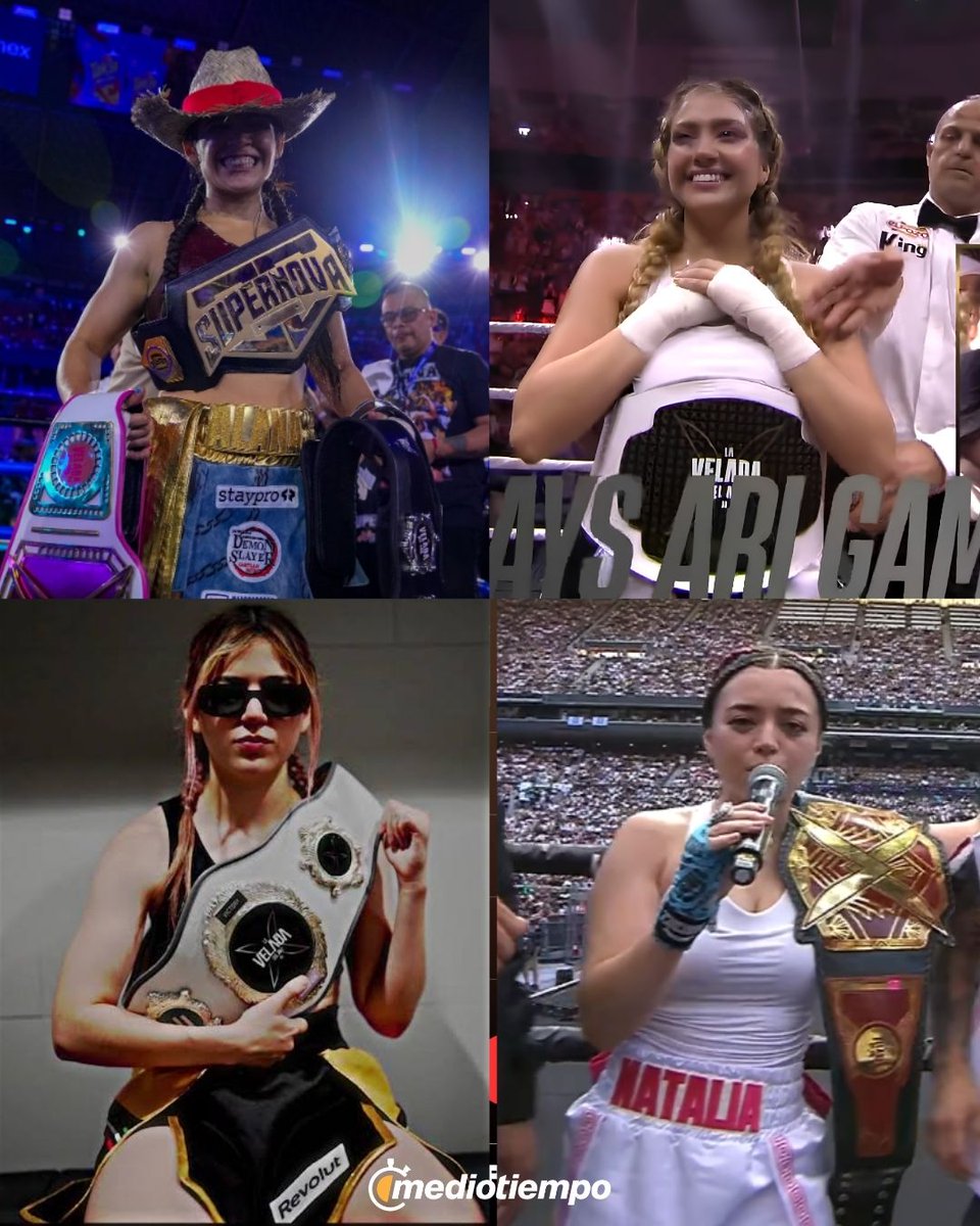 mediotiempo's tweet photo. ¡ORGULLO MEXICANO! 🇲🇽🥊
¡LAS MUJERES DEMOSTRANDO LA CALIDAD DEL BOXEO MEXICANO HASTA A NIVEL STREAMERS! 🇲🇽🥊
¡ALANA, RIVERS, ARIGAMPLAYS, AMABLITZ Y AHORA NATALIA MX! 🇲🇽🥊
¡ABSOLUTO RESPETO PARA ESTAS GUERRERAS! 🇲🇽🥊
¡NUESTRAS CAMPEONAS! 🇲🇽🥊 https://t.co/vLEy60myIA