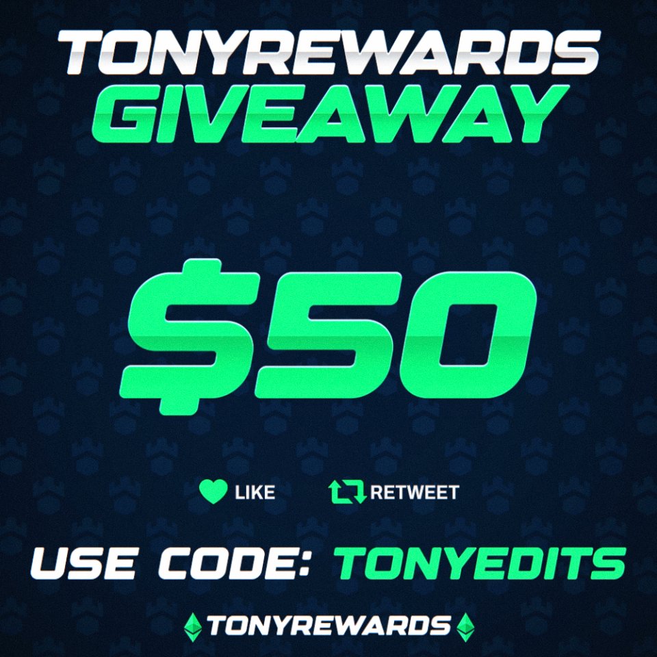 TonyRewards's tweet photo. $50 Gamdom Giveaway

➡️Like RT &amp; follow @TonyRewards
➡️Have a gamdom account under code: tonyedits
➡️Subscribe &amp; Leave a Like on Todays video! (show proof)

https://t.co/UDmElXZB4m
Rolling sometime next week https://t.co/MNAHM8s1Af