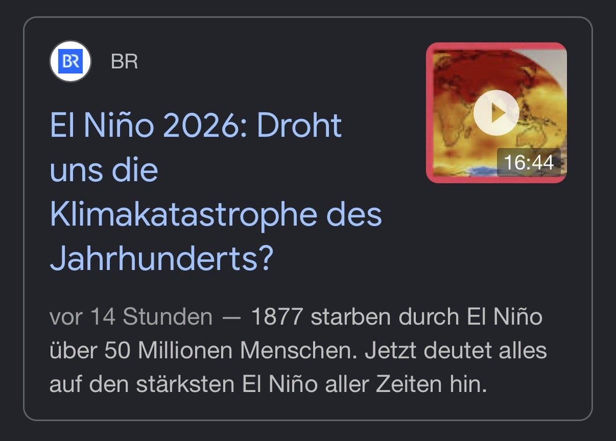 Leseerlaubnis's tweet photo. Soll man da jetzt lachen oder weinen? 

Selbst wenn 50 Mio. Menschen sterben werden, was durchaus im Rahmen des Möglichen ist, ist das niemals die Klimakatastrophe des Jahrhunderts. 

Es werden über eine Milliarde Menschen sterben, so wie es aussieht vielleicht auch 5 Mrd. Menschen, durch die Folgen der Erderwärmung, des Hungers, der Massenmigration und des Zusammenbrechens aller Staaten, Lieferketten, jeglicher Wasserversorgung und jeglicher medizinischer Versorgung, die über altes Pflanzenwissen hinausgeht. 

Lachen oder weinen, wenn ein Journalist glaubt, 50 Mio. Tote wären dieses Jahrhundert viel?