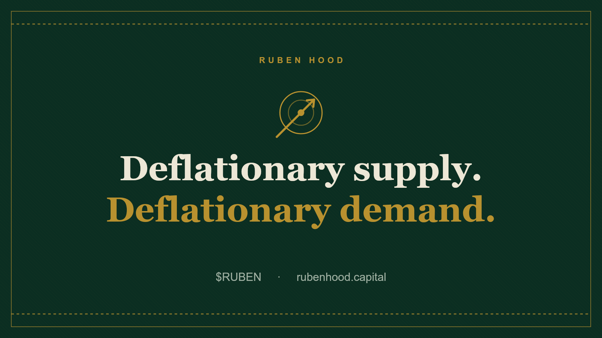 TheRubenhood's tweet photo. $RUBEN is deflationary by design. The supply goes down over time. In the interest of balance, so does the demand. https://t.co/UzJOJlMjpp