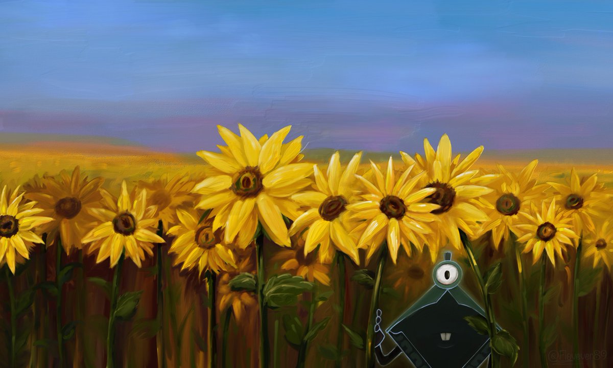 Fovever89's tweet photo. Day 5
...a field of silly sunflowers.
#Gravityfalls #Kryptos https://t.co/5iDOuG85f9