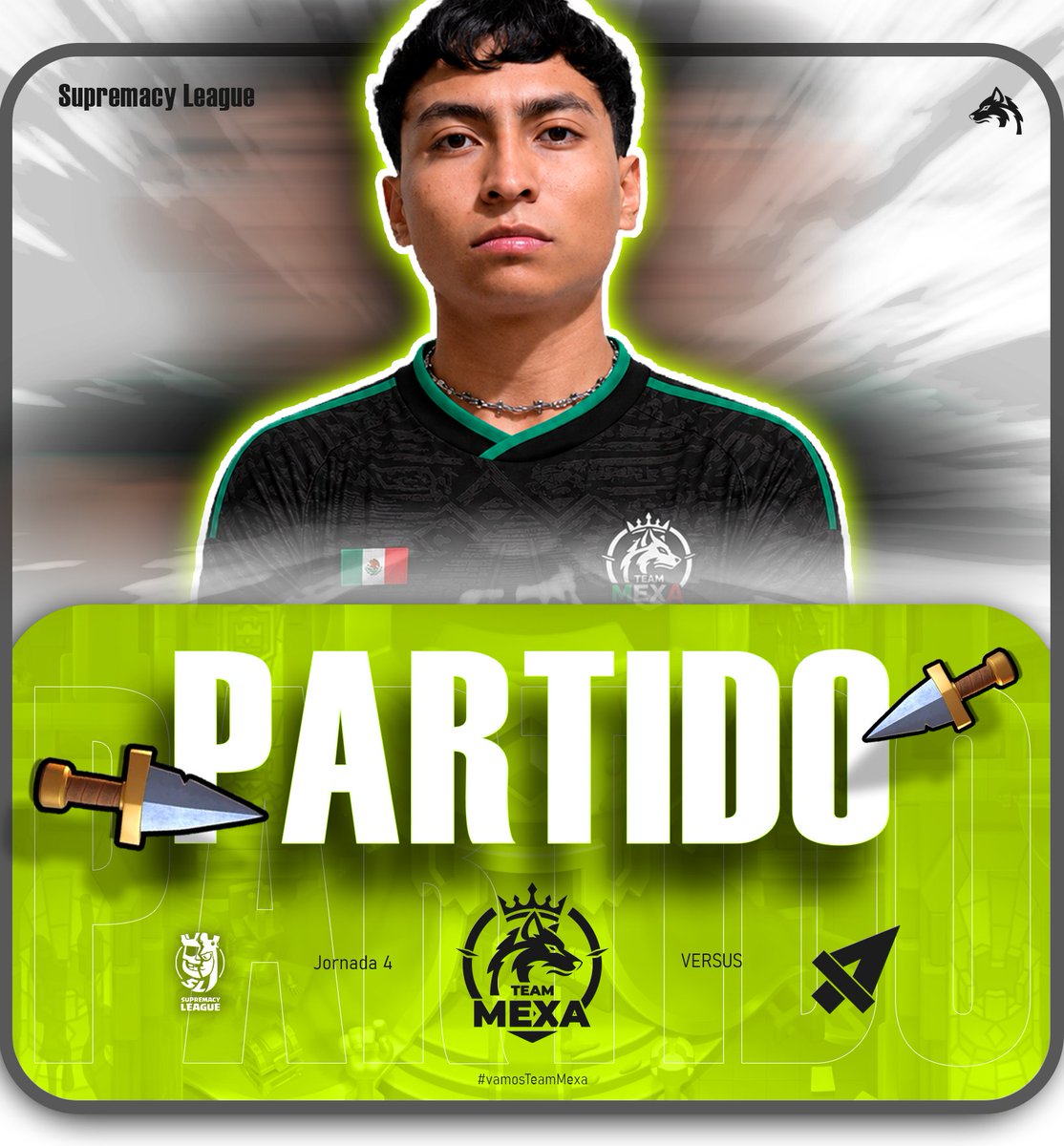 Team_Mexa_MX's tweet photo. Nuestros guerreros subiran a la arena de la @CR_Supremacy a jugar la jornada 4 frente a un rival duro, pero ellos lo darán todo por traer esa victoria a casa!! 

📌Jornada 4 
🆚@TDelta_CR 
📆25/07
⏰5:00 pm 🇲🇽 

#GoTeamMexa #SMCY2026 https://t.co/J9FOxCimJB