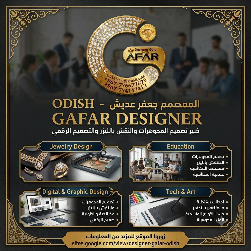 Designer_Gafar's tweet photo. احترف تصميم المجوهرات وتقنيات الليزر الرقمية من الصفر! 💎🚀
نقدم لك دورات تدريبية مكثفة لإتقان رسم الفيكتور عبر Adobe Illustrator، وتشغيل ماكينات قص الذهب بدقة واحترافية عالية. استثمر في مهاراتك
#المصمم_جعفر_عديش #Designer_Gold #تصميم_مجوهرات #قص_الذهب_بالليزر #أدوبي_إليستريتور https://t.co/CLppelI7TM