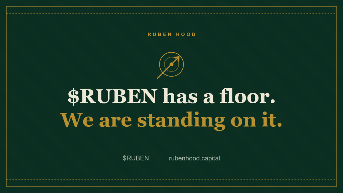 TheRubenhood's tweet photo. Every asset needs a floor. $RUBEN found its floor early, which means most of the uncertainty is now behind us. https://t.co/GWhu2dLIFo